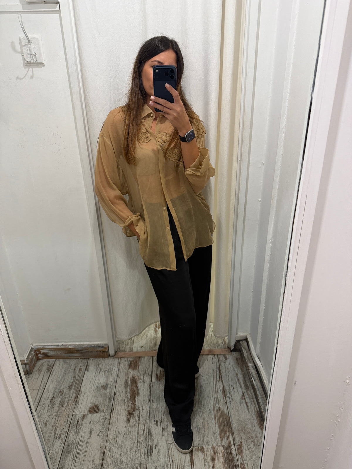 CAMICIA ERMANNO SCERVINO SETA CAMMELLO