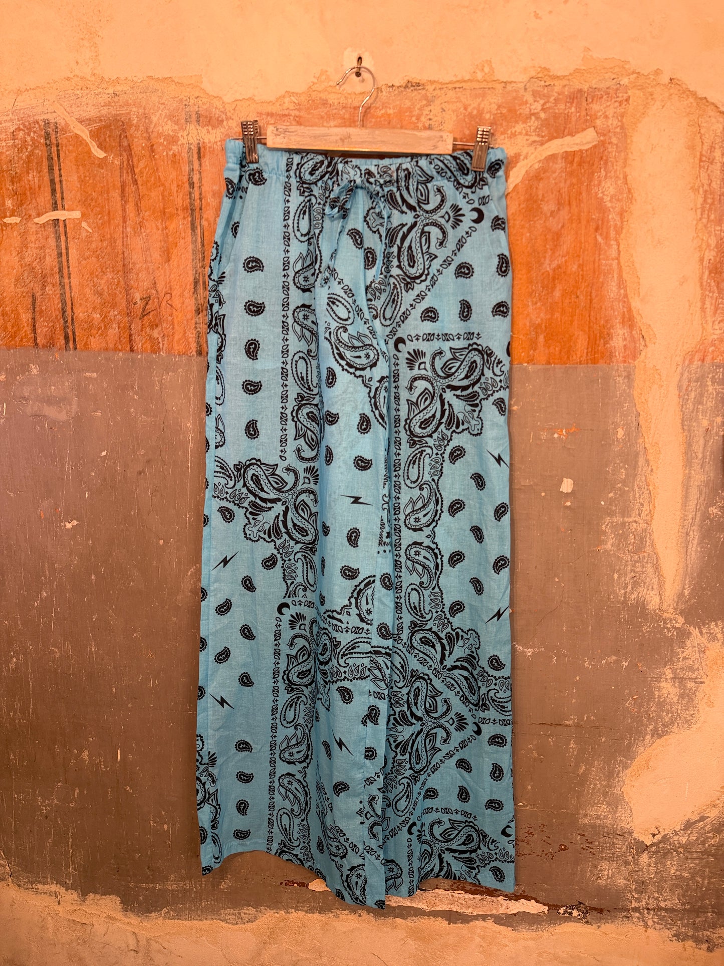 PANTALONE BANDANA TURCHESE