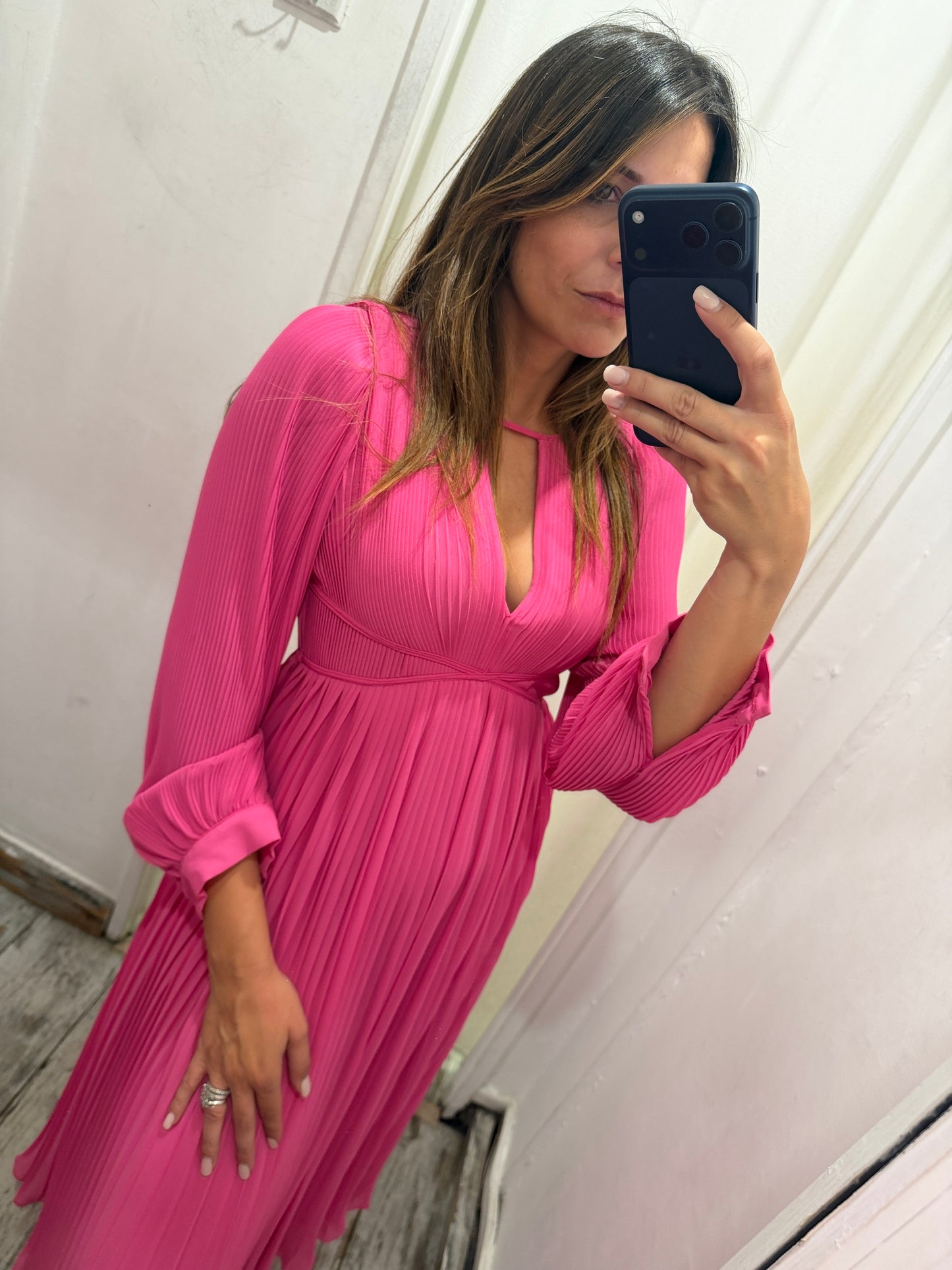 ABITO MICHAEL KORS PLISSÈ FUCSIA