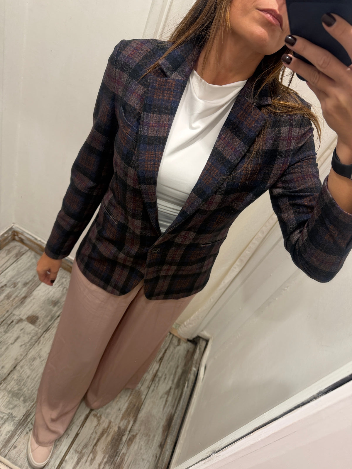 BLAZER CIRCOLO TARTAN BLU E BORDEAUX