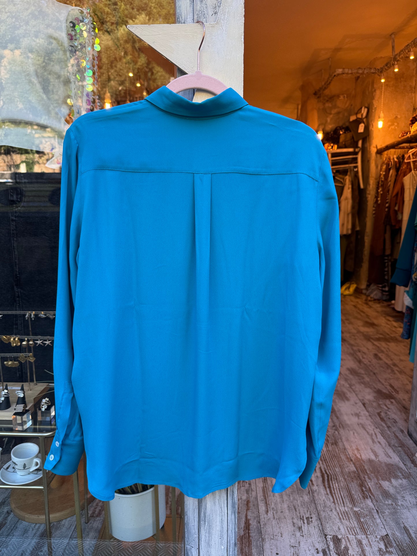 CAMICIA CHIFFON TURCHESE