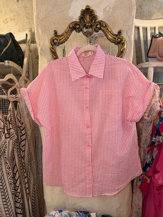 CAMICIA OVER VICHY ROSA
