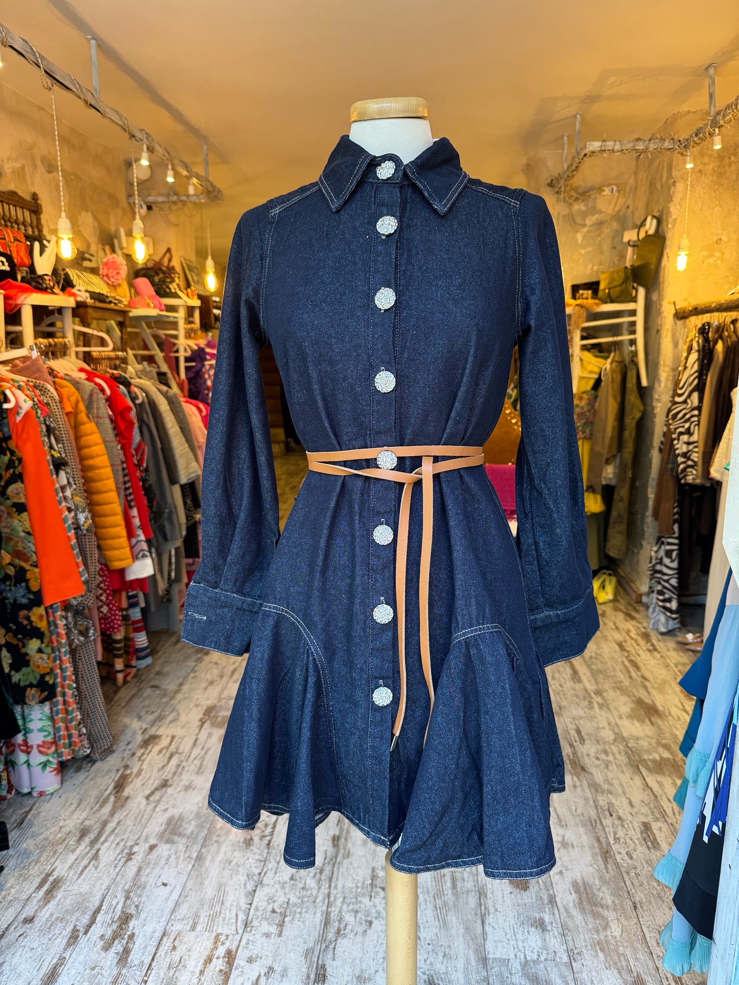 ABITO CHEMISIER DENIM SCURO