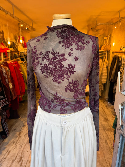 BLUSA VELATA BORDEAUX VELLUTO