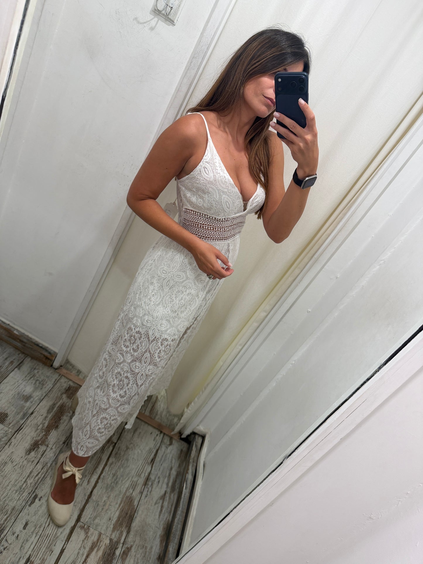 ABITO DOPPIA LUNGHEZZA PIZZO BIANCO