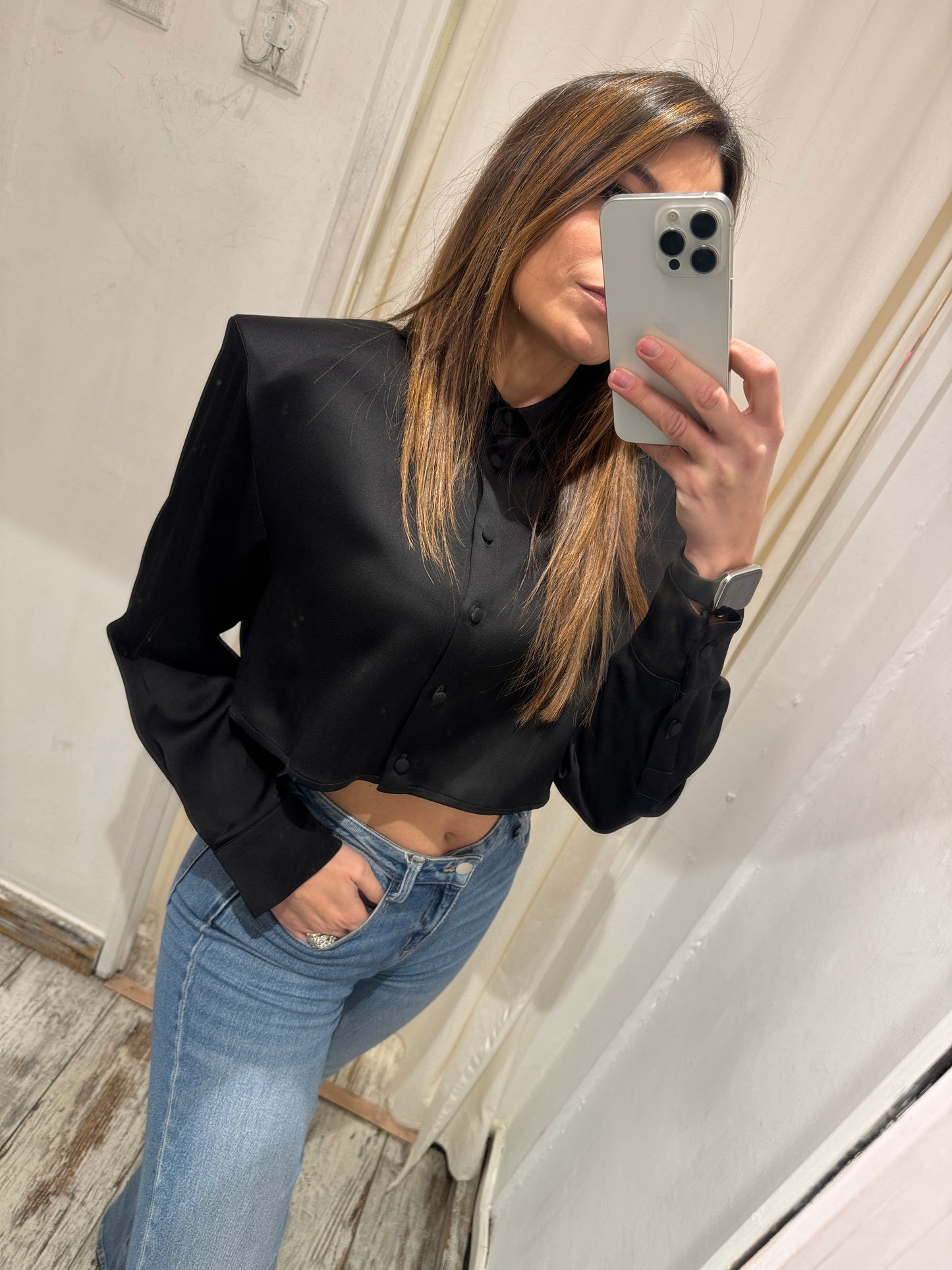 NEW COLLECTION - CAMICIA CROP MVP WARDROBE NERA