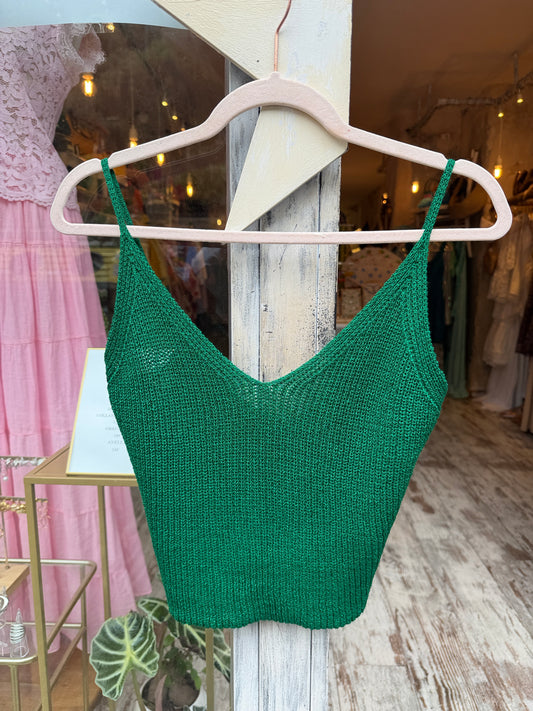 TOP CROP MAGLIA VERDE