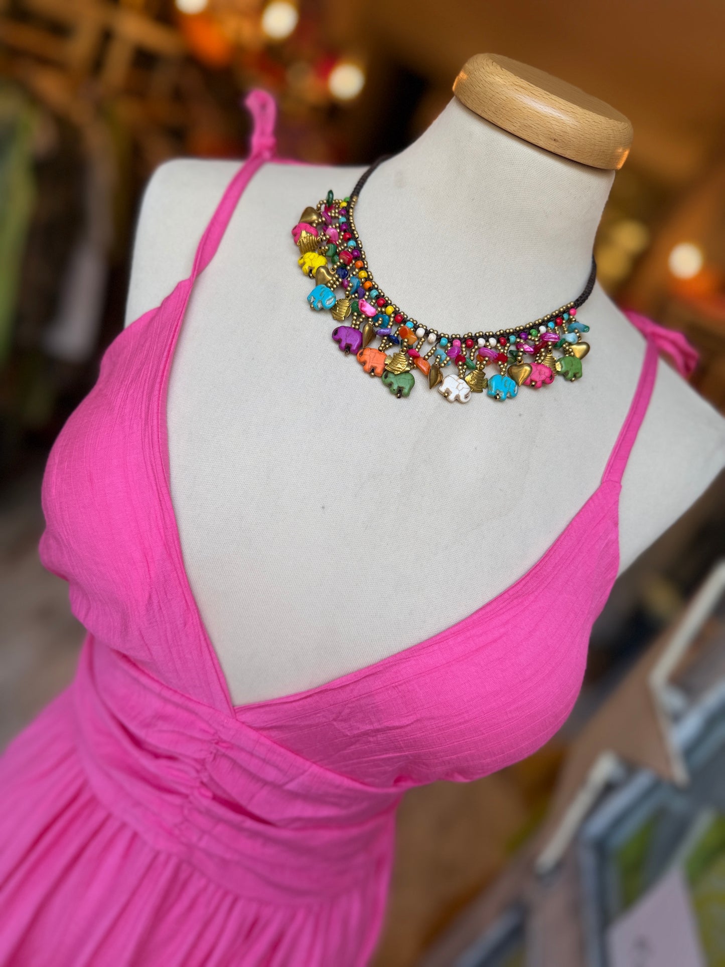 COLLANA ELEFANTINI COLORATI