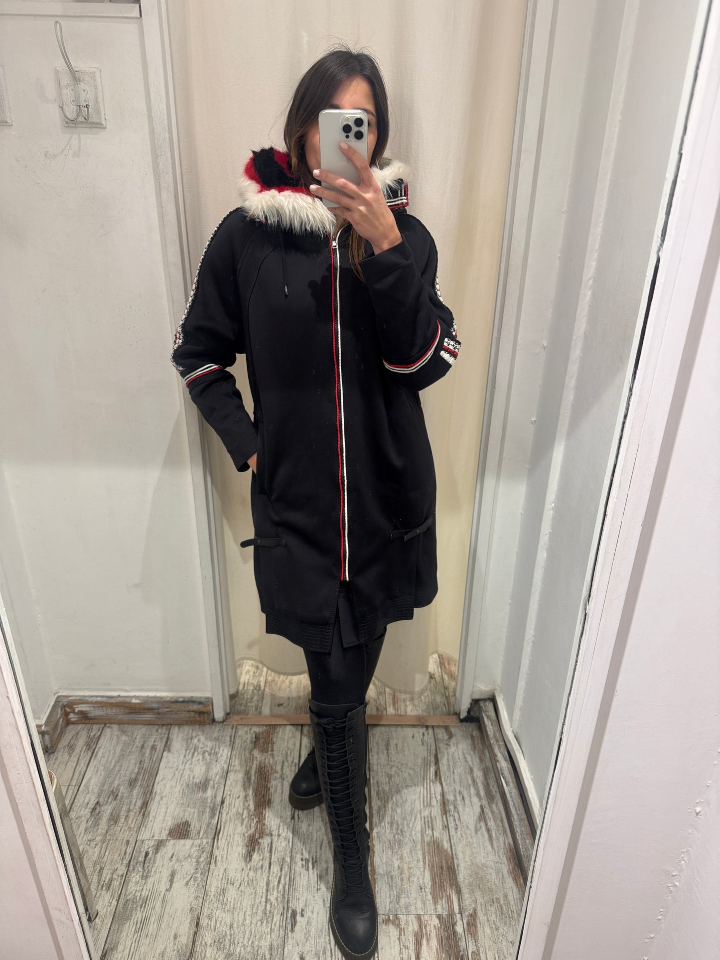 CAPPOTTO SPORTIVO ERMANNO SCERVINO NERO E ROSSO