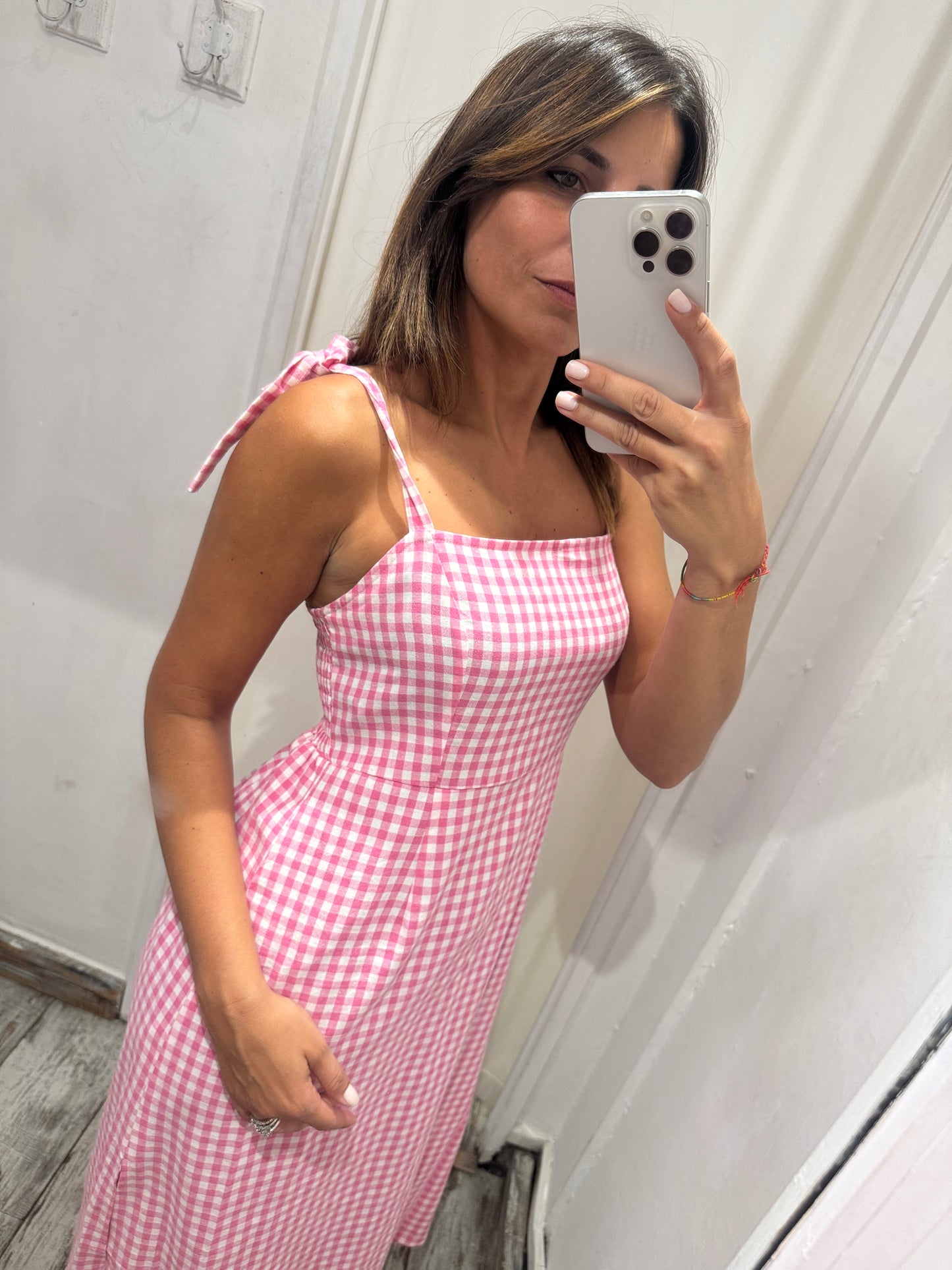 ABITO MIDÌ VICHY ROSA