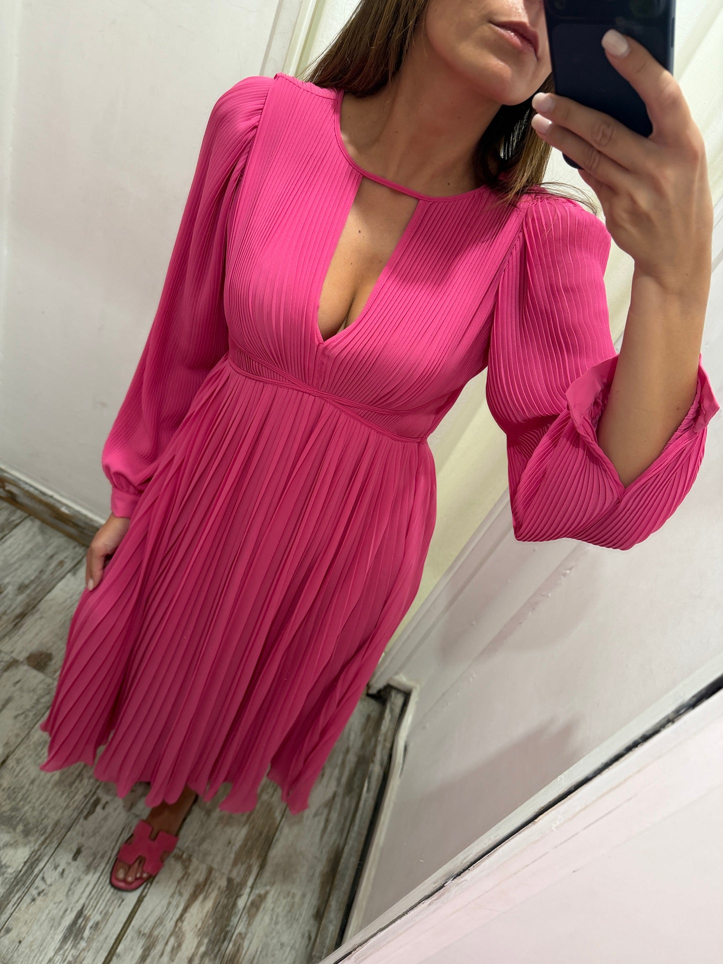 ABITO MICHAEL KORS PLISSÈ FUCSIA