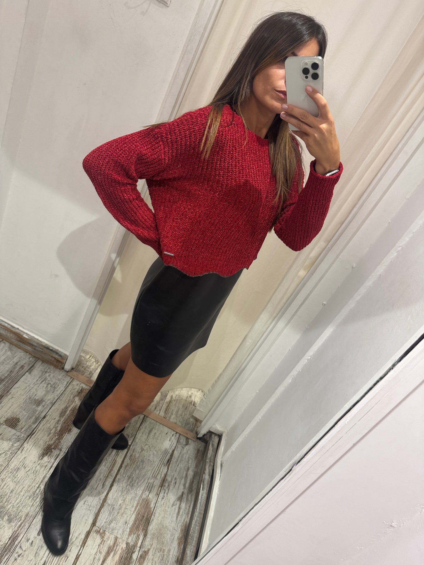 MAGLIA GOA GOA BORDEAUX LUREX