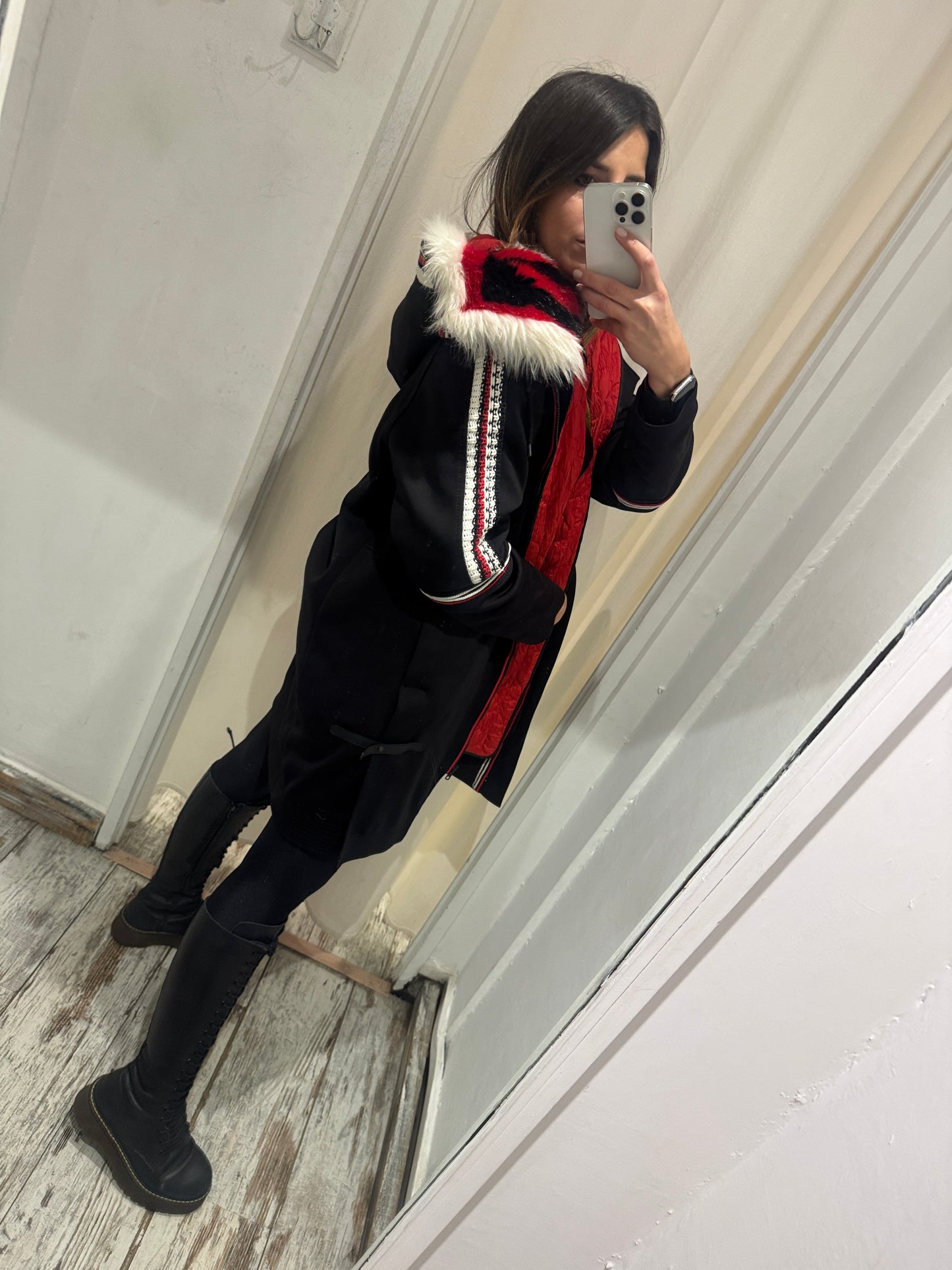 CAPPOTTO SPORTIVO ERMANNO SCERVINO NERO E ROSSO