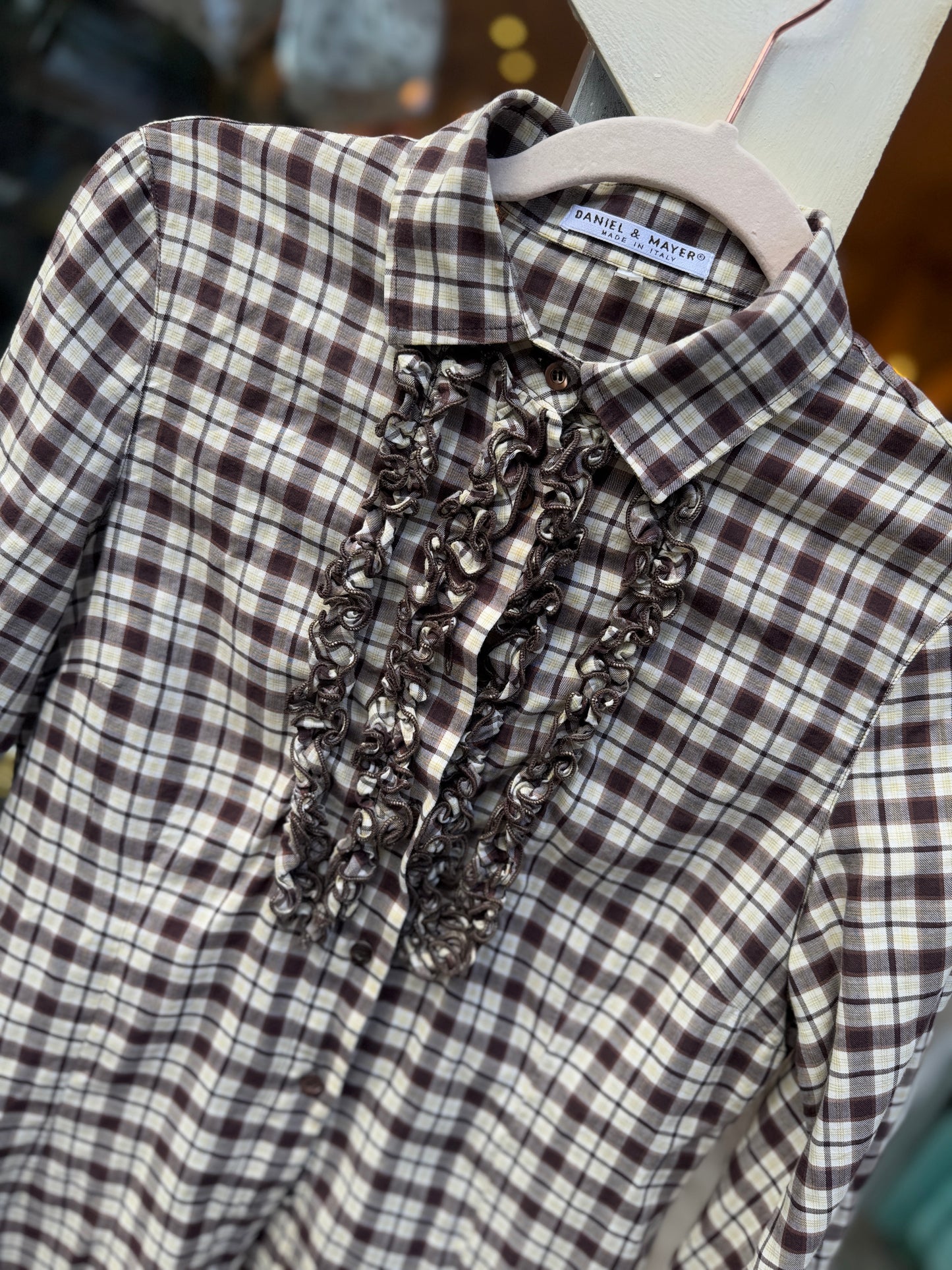 CAMICIA MAYER&DANIEL QUADRETTI MARRONE