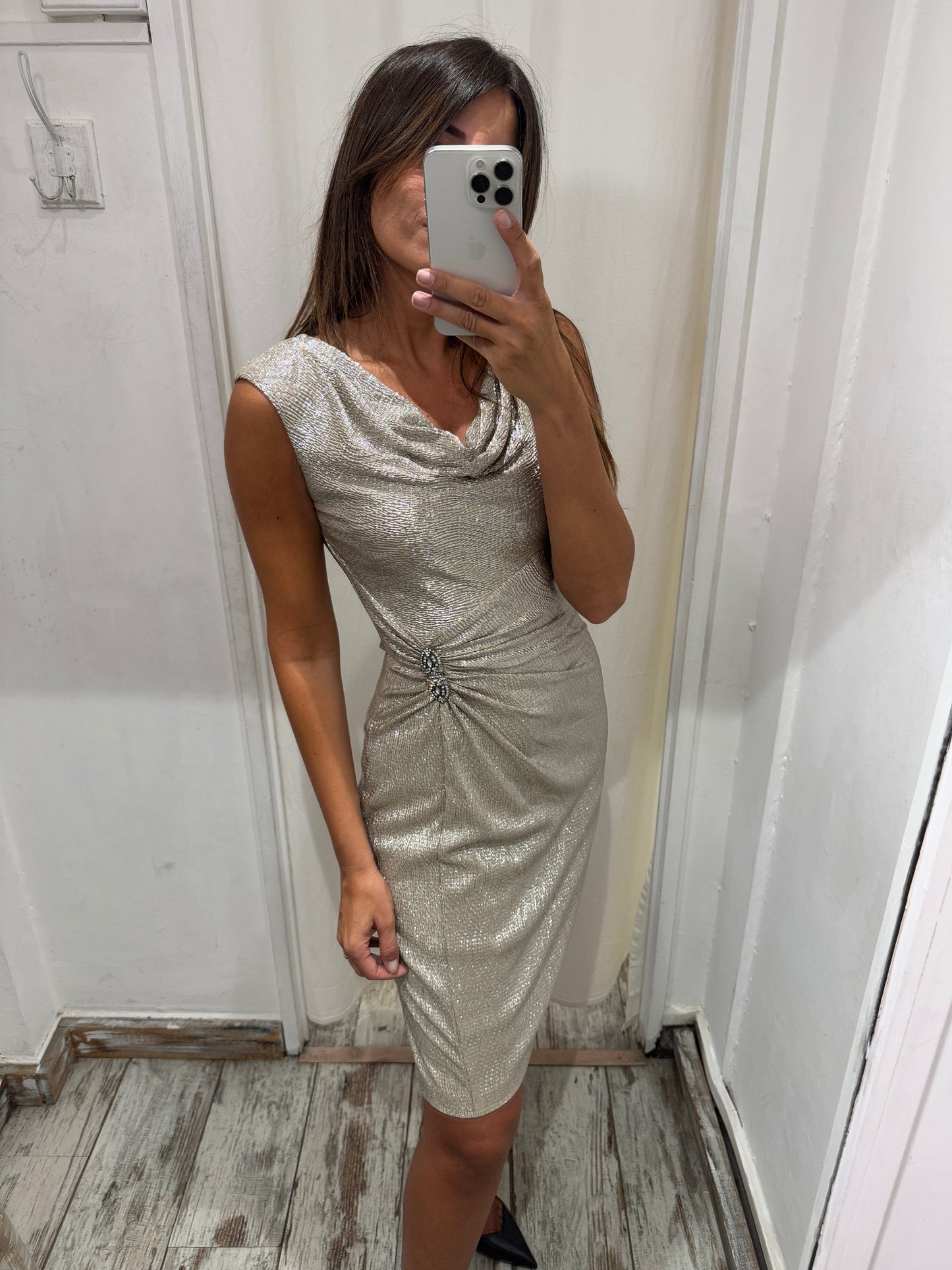 ABITO RALPH LAUREN EVENING ARGENTO