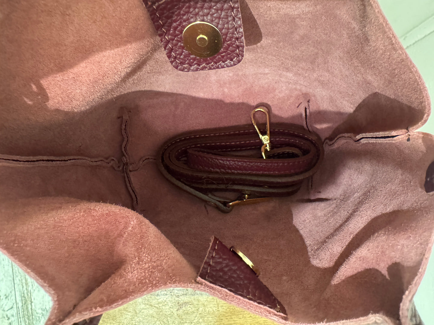 MINI BAG PELLE BORDEAUX