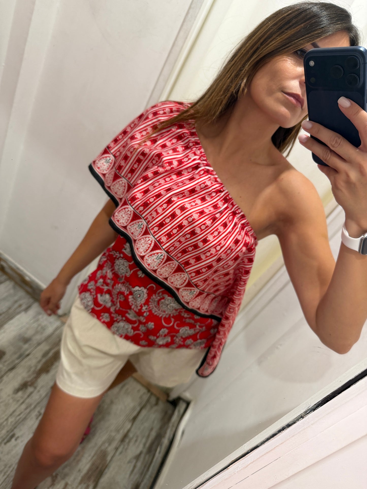 TOP MONOSPALLA RALPH LAUREN ROSSO FANTASIA