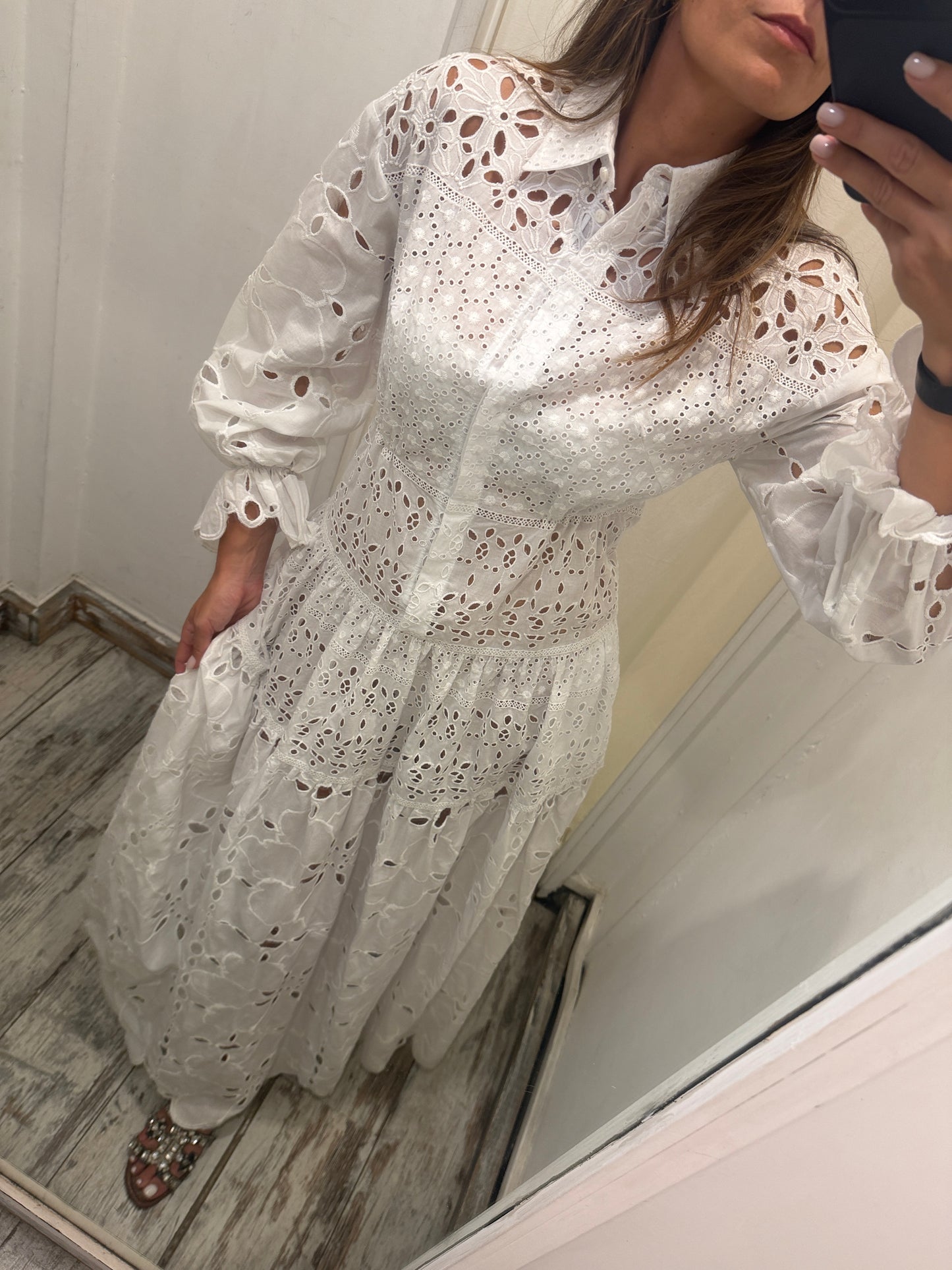 ABITO CHEMISIER ERMANNO SCERVINO SANGALLO BIANCO