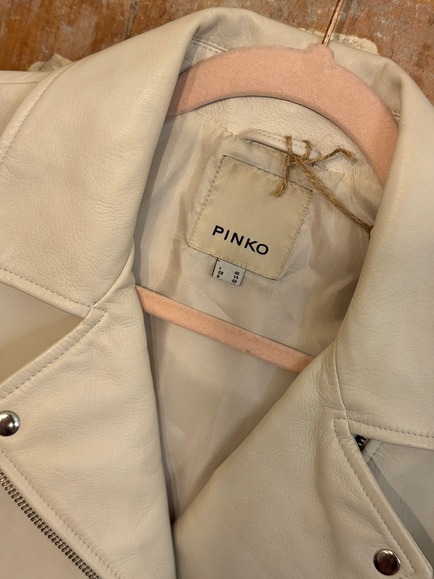 GIUBBETTO PELLE PINKO BURRO