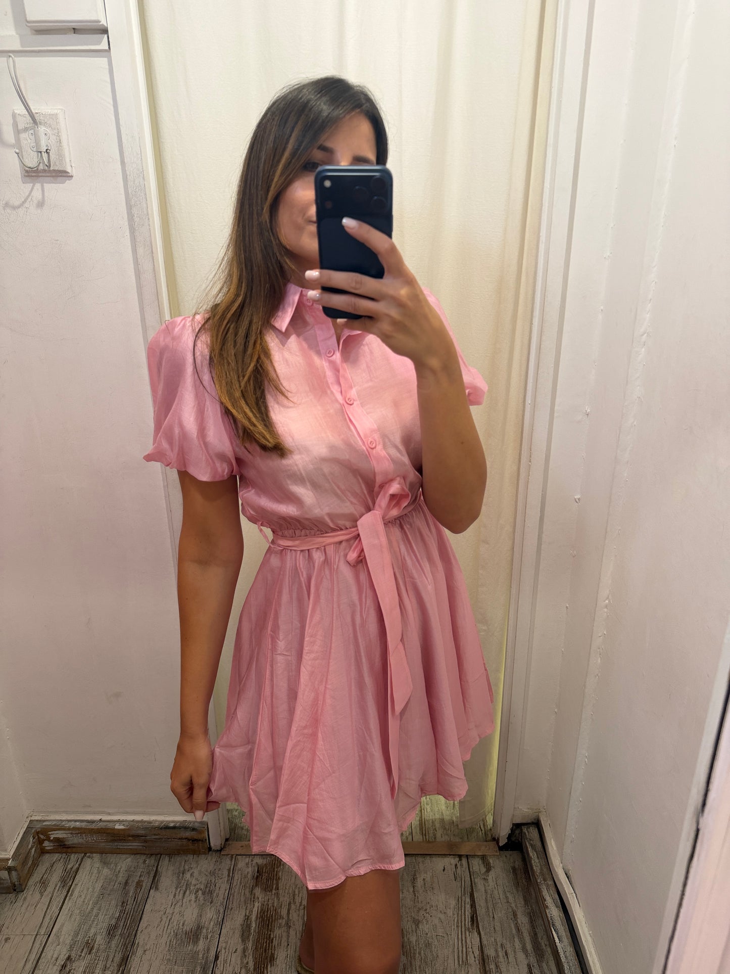 ABITO A RUOTA ROSA MANICHE PALLONCINO