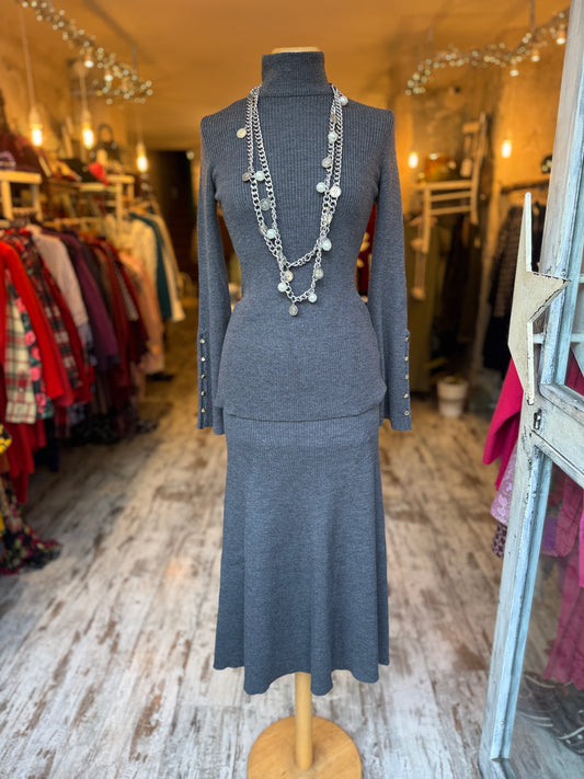 COMPLETO LUISA SPAGNOLI IN MAGLIA GRIGIO