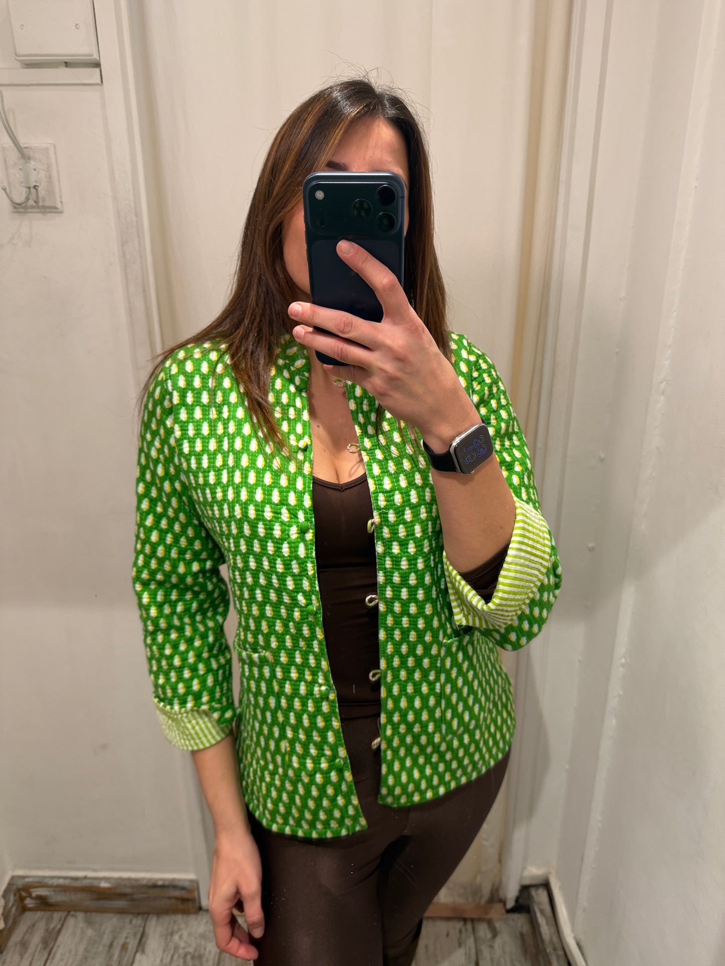 NEW COLLECTION - GIACCA ETNICA DOUBLE FACE VERDE