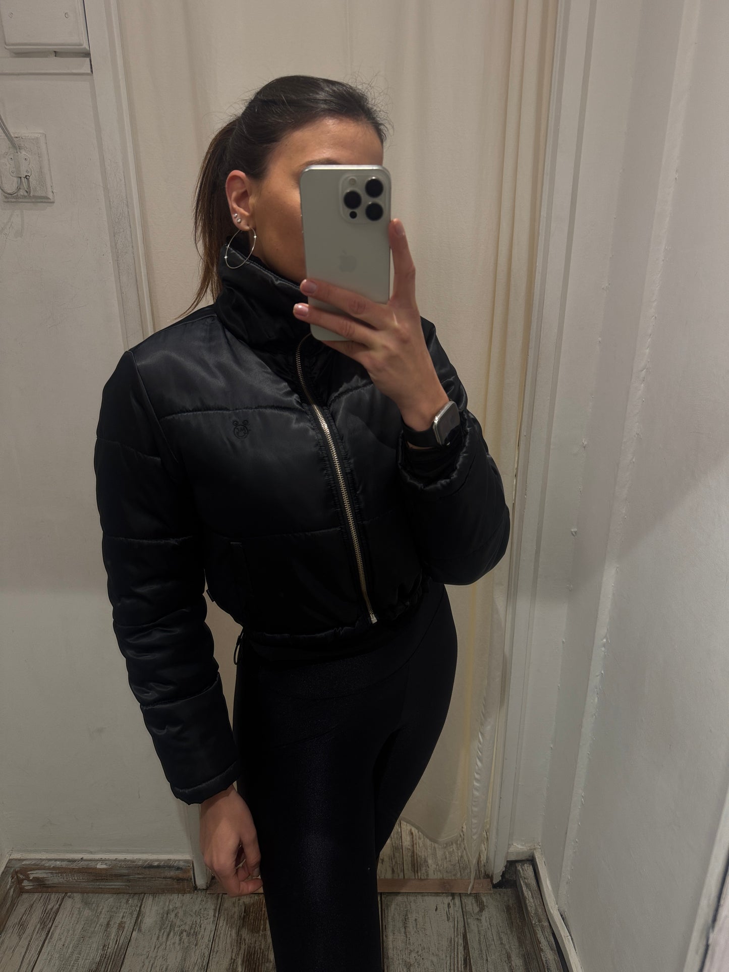 PIUMINO CROP CONVERSE NERO