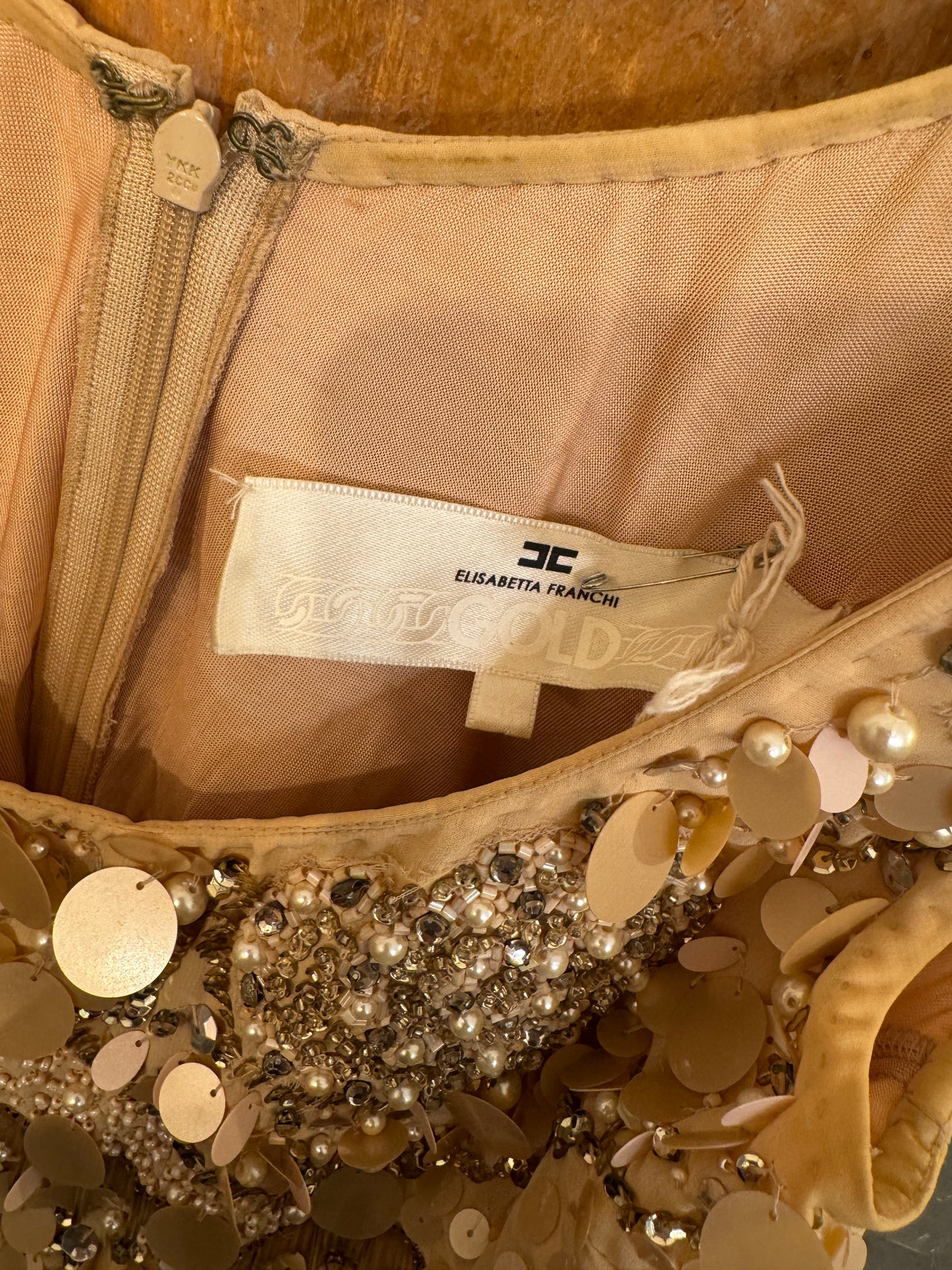 ABITO ELISABETTA FRANCHI CIPRIA CON RICAMI E PAILLETTES