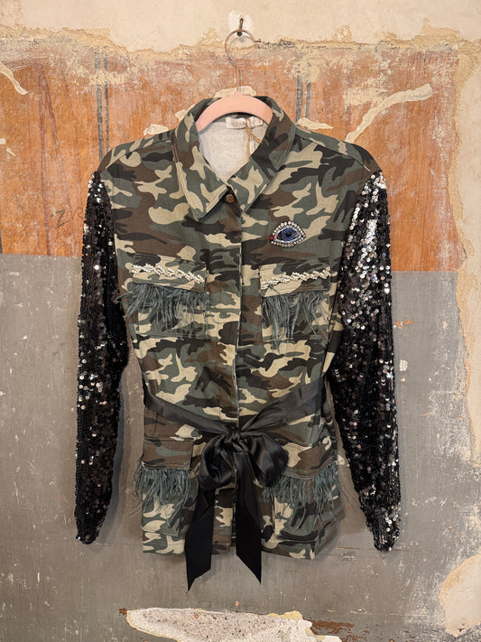 SAHARIANA CAMOUFLAGE CON PAILLETTES