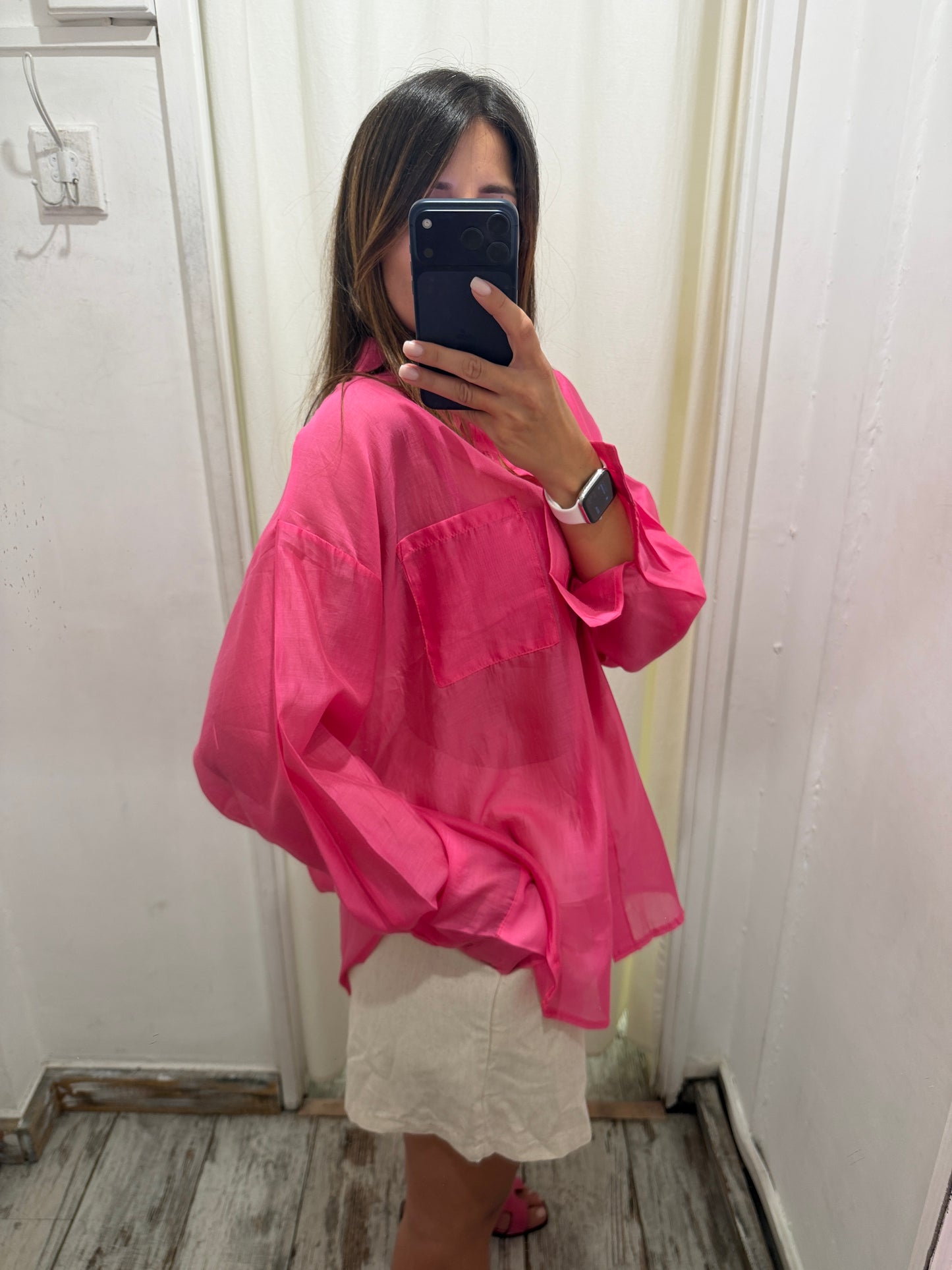 CAMICIA FUCSIA VELATA