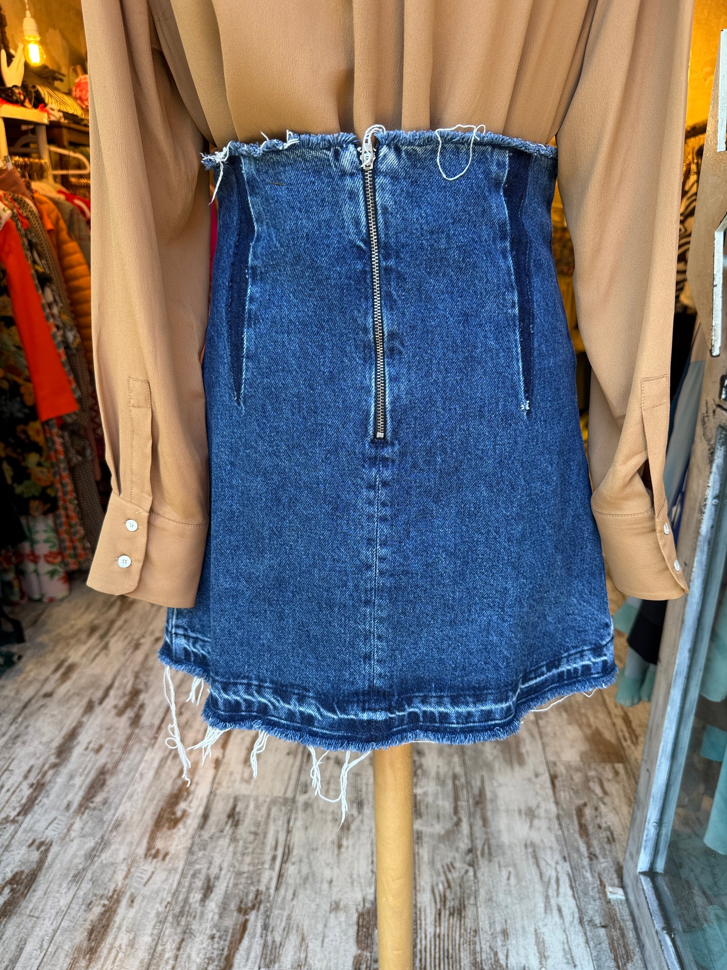 GONNA CORTA SANDRO DENIM SVASATA