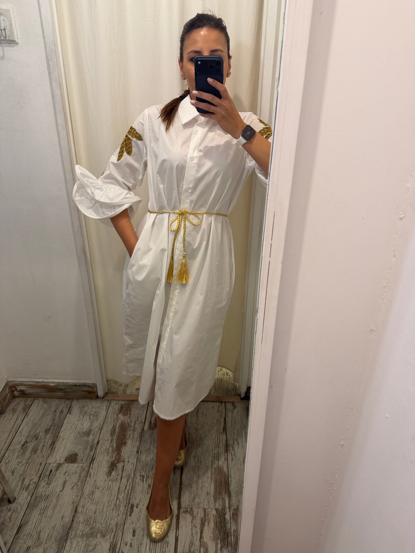 CAMICIONE BIANCO CON PALME