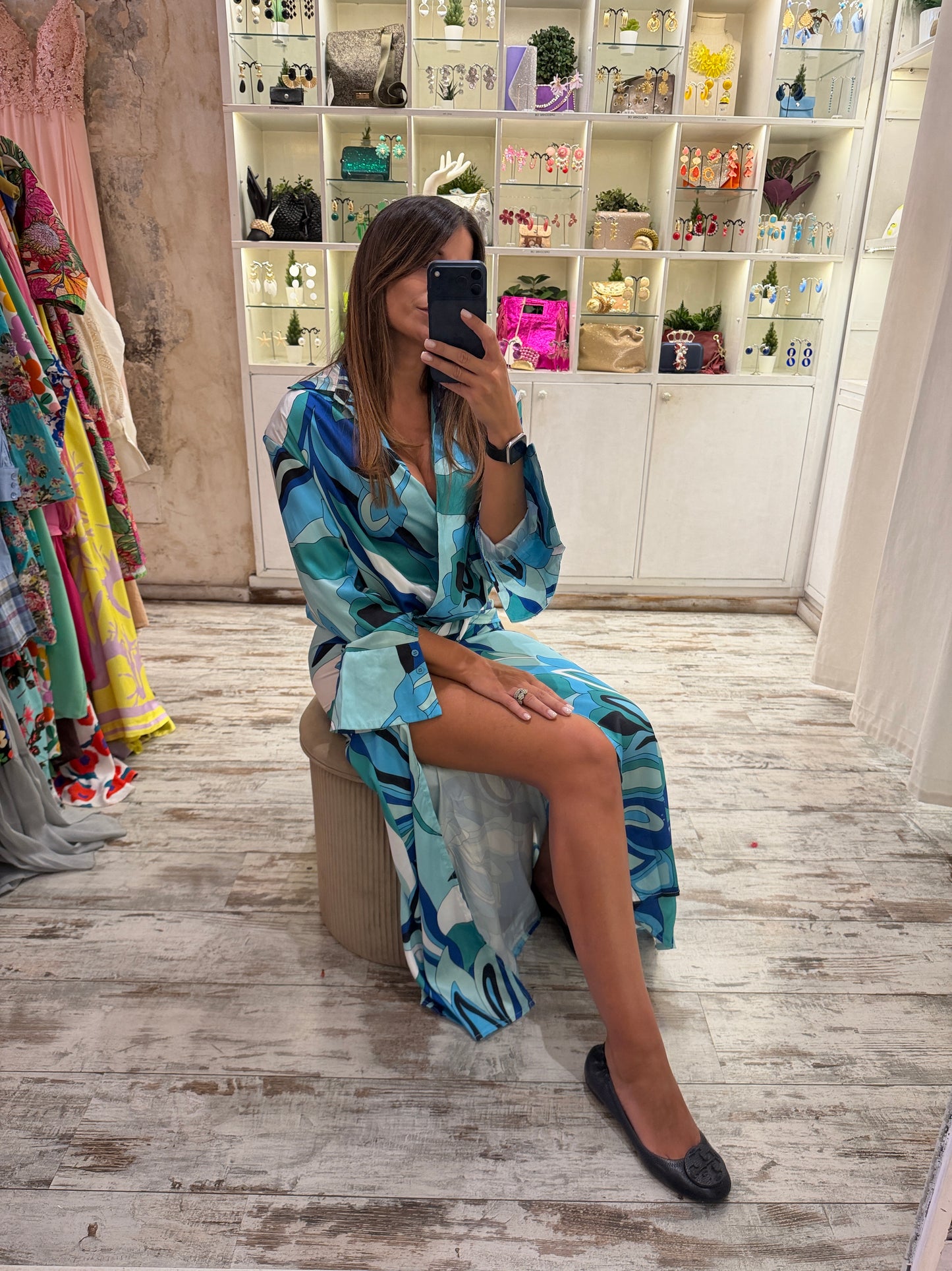 ABITO LUNGO FANTASIA PUCCI CON SPACCO