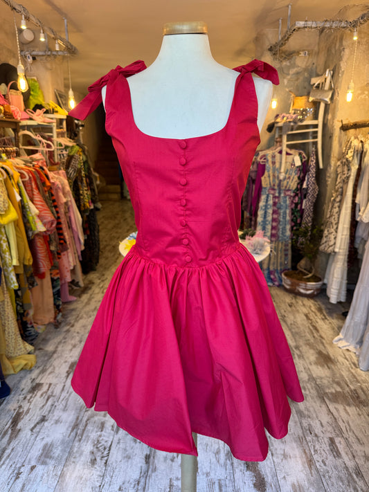 NEW COLLECTION - ABITO A RUOTA COTONE ROSSO