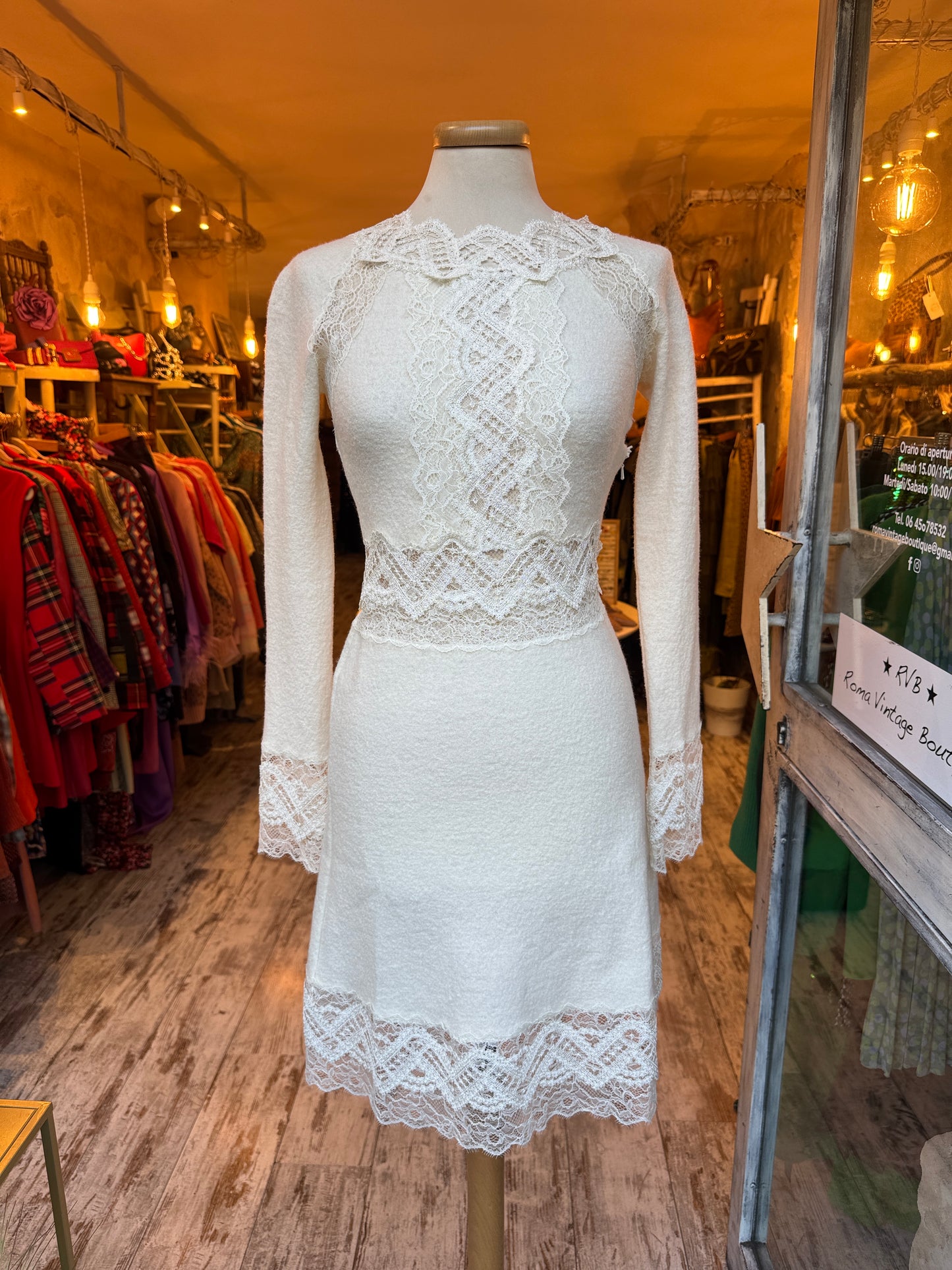 ABITO ERMANNO SCERVINO PANNA CON PIZZO