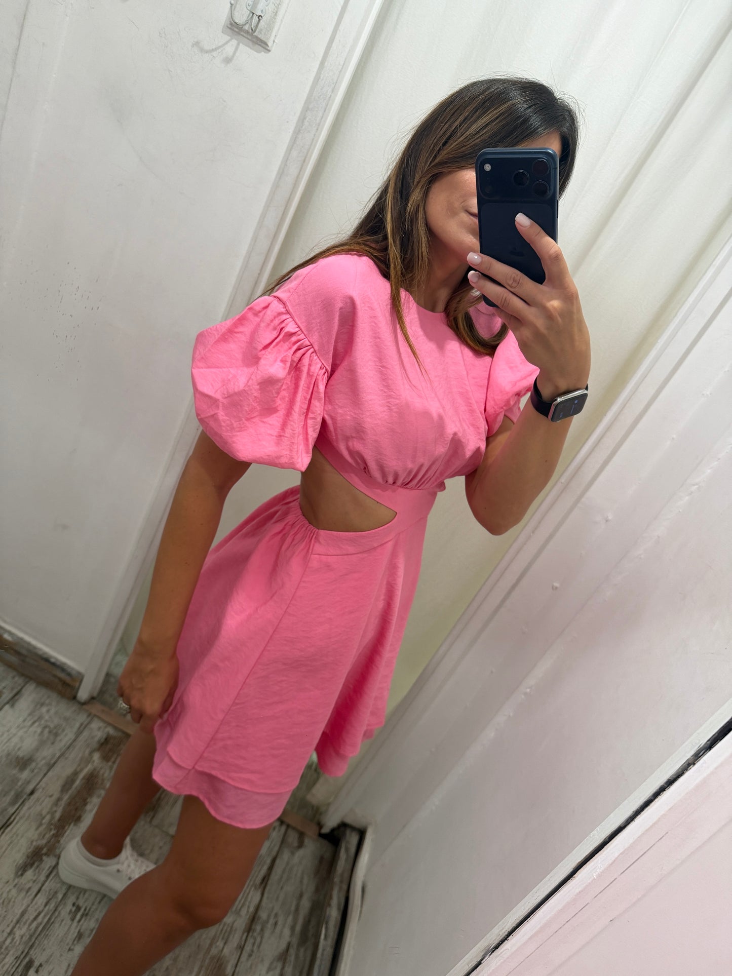 ABITO CUT OUT ROSA BARBIE