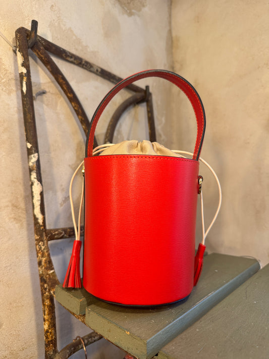 SECCHIELLO IN PELLE ROSSO