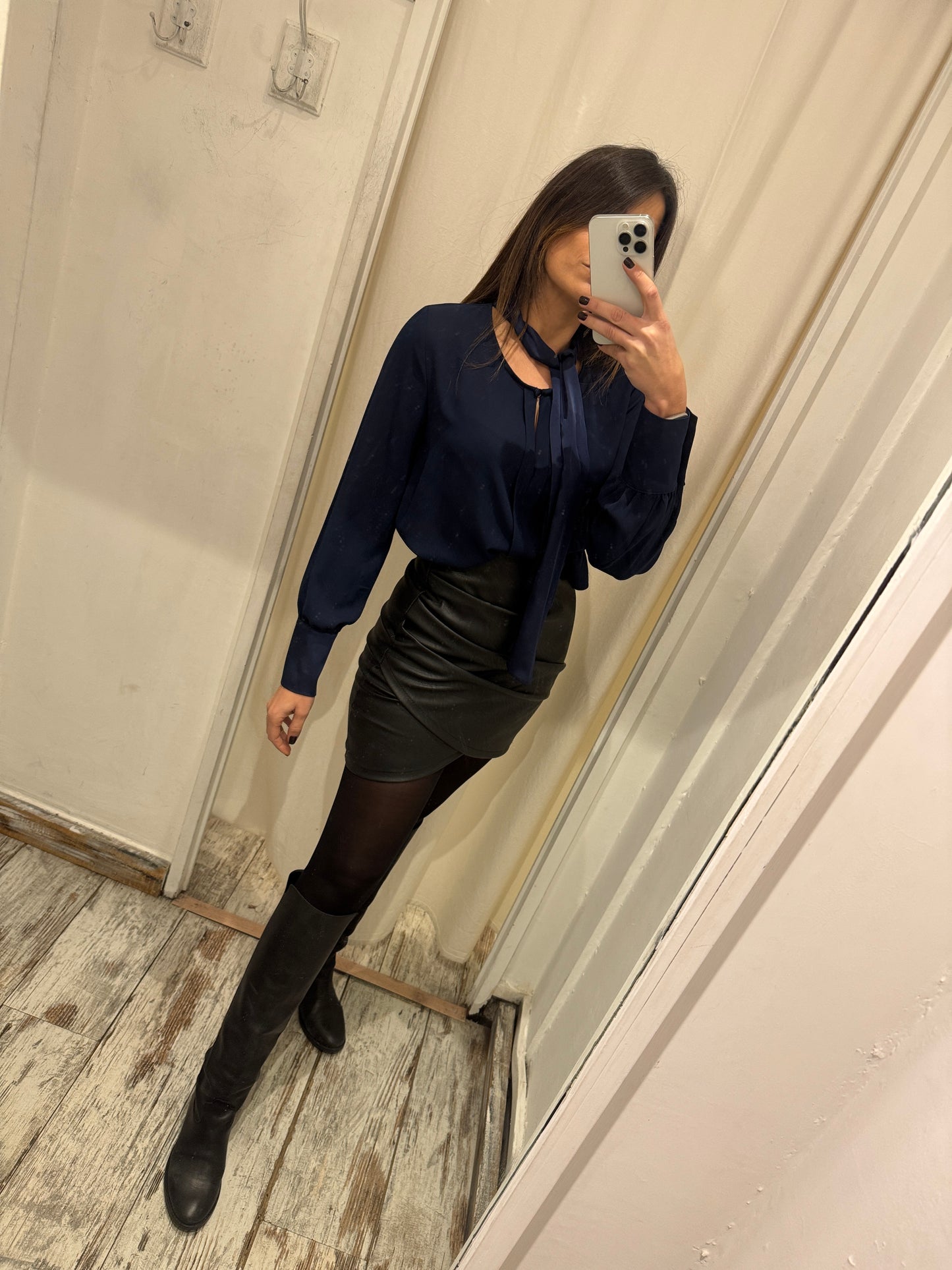 BLUSA CON FIOCCO BLU