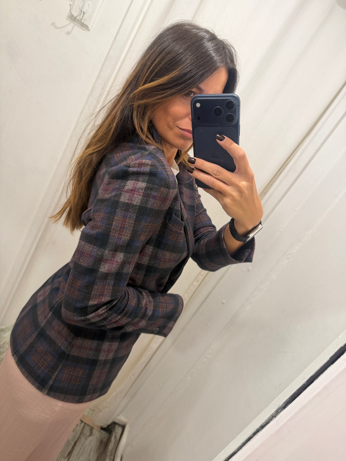 BLAZER CIRCOLO TARTAN BLU E BORDEAUX