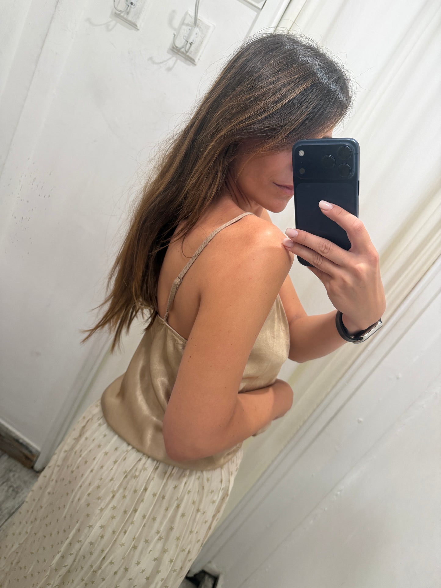 TOP SATIN CHAMPAGNE