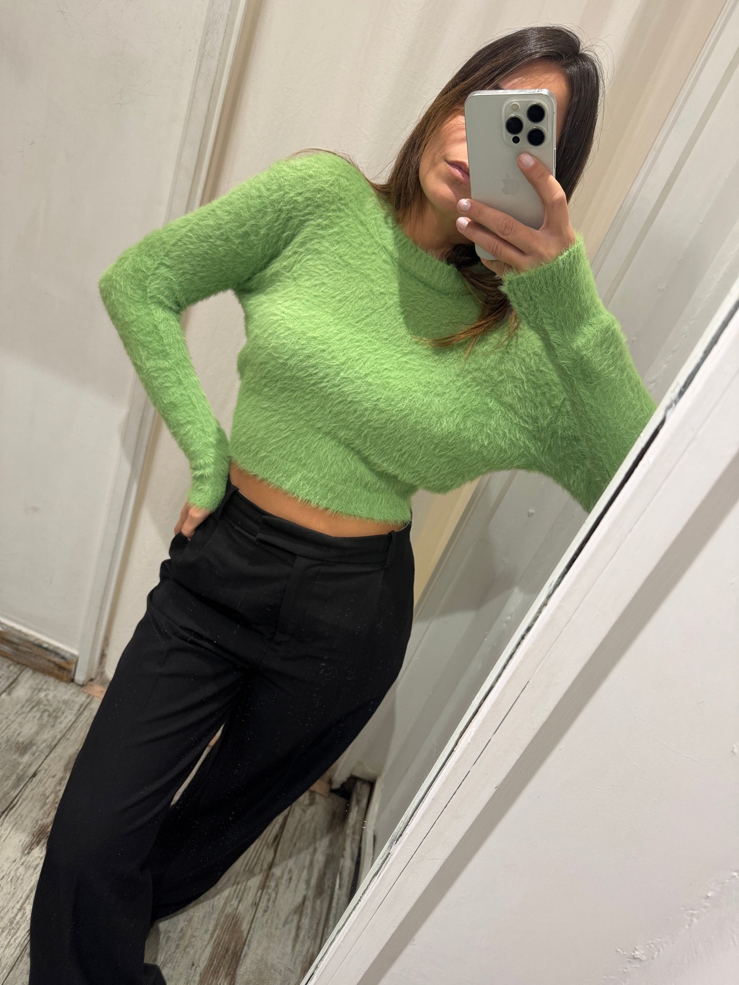 MAGLIA CROP PELUCHE