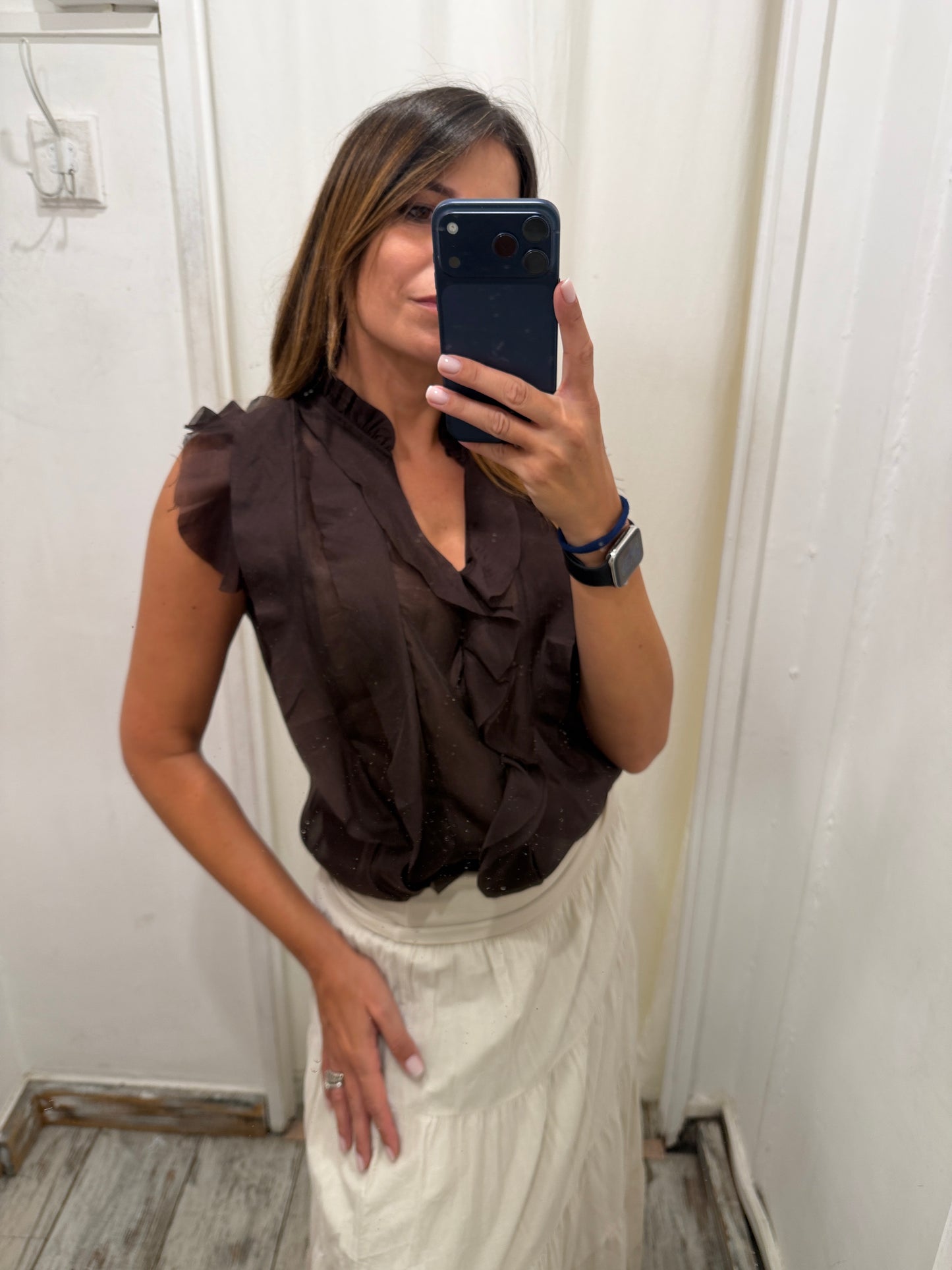 BLUSA PETALI MARRONE