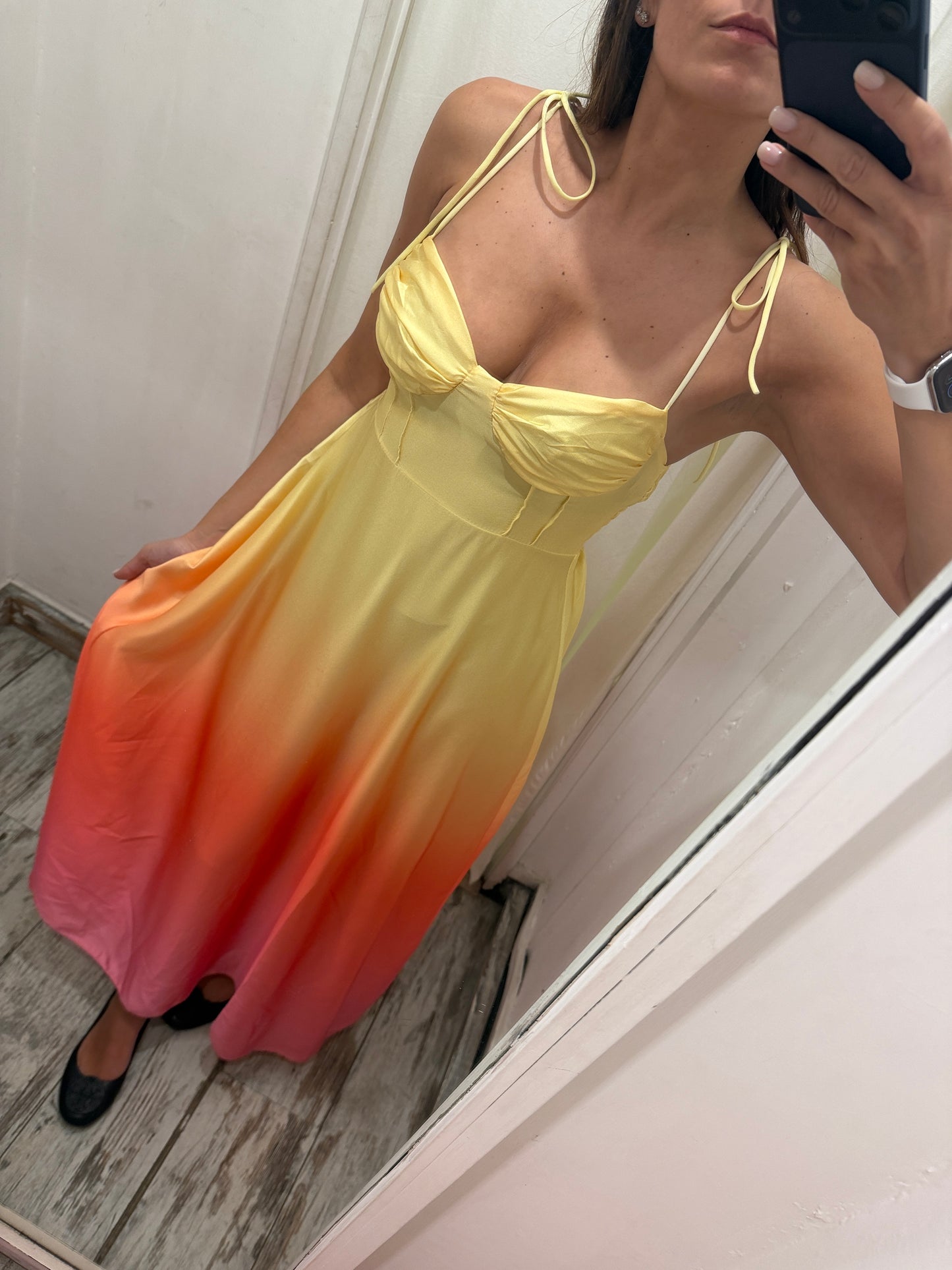 NEW COLLECTION - ABITO SFUMATO LONGUETTE GIALLO ARANCIO