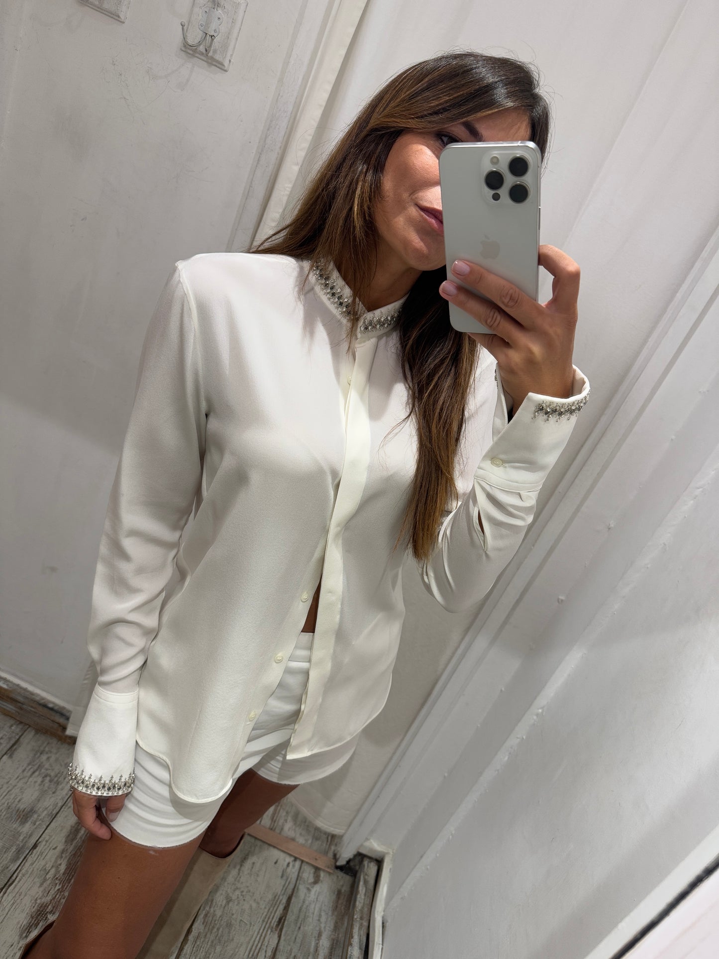 CAMICIA ERMANNO SCERVINO SETA PANNA