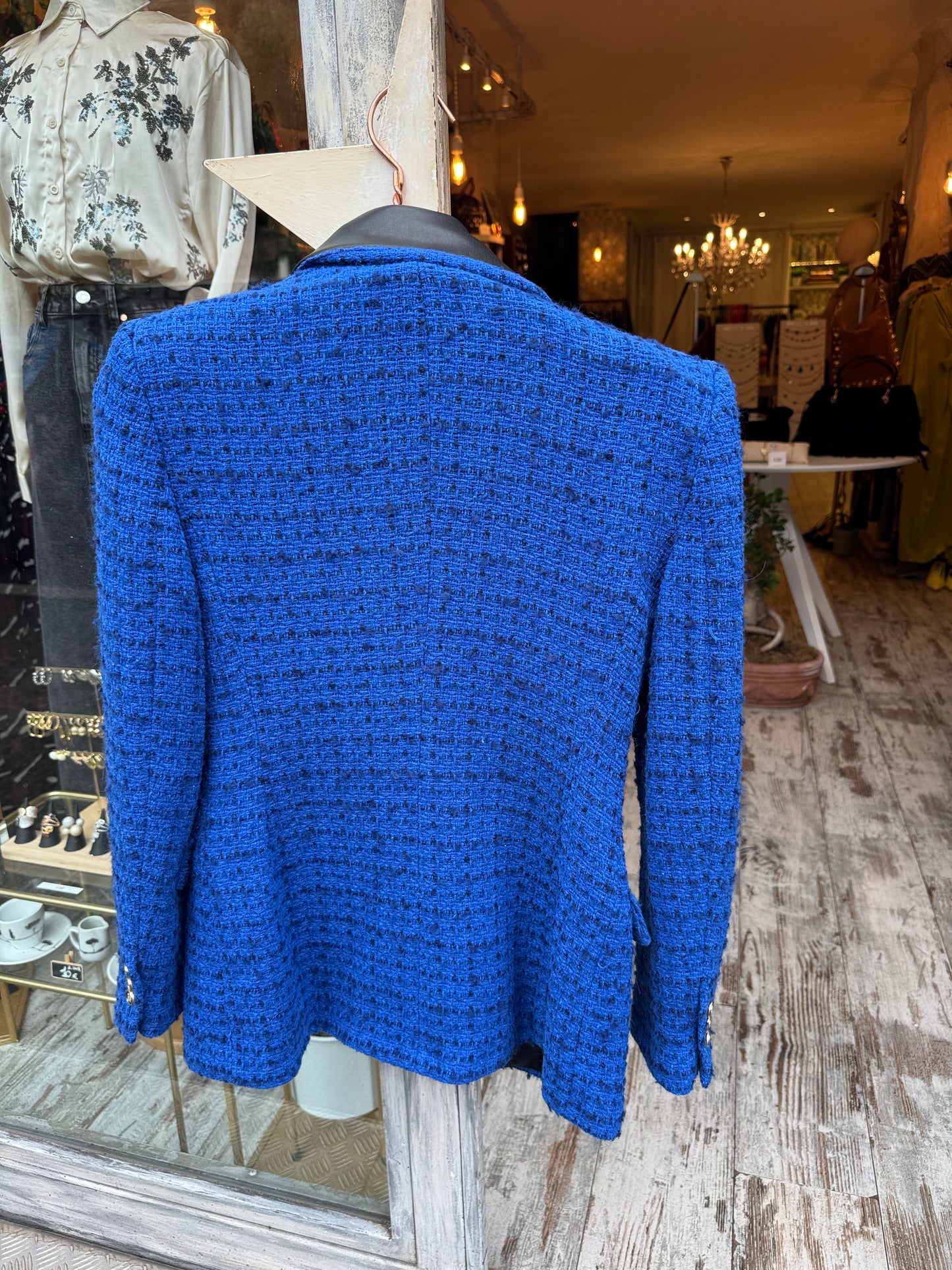 BLAZER ZARA BLU ELETTRICO BOUCLÈ
