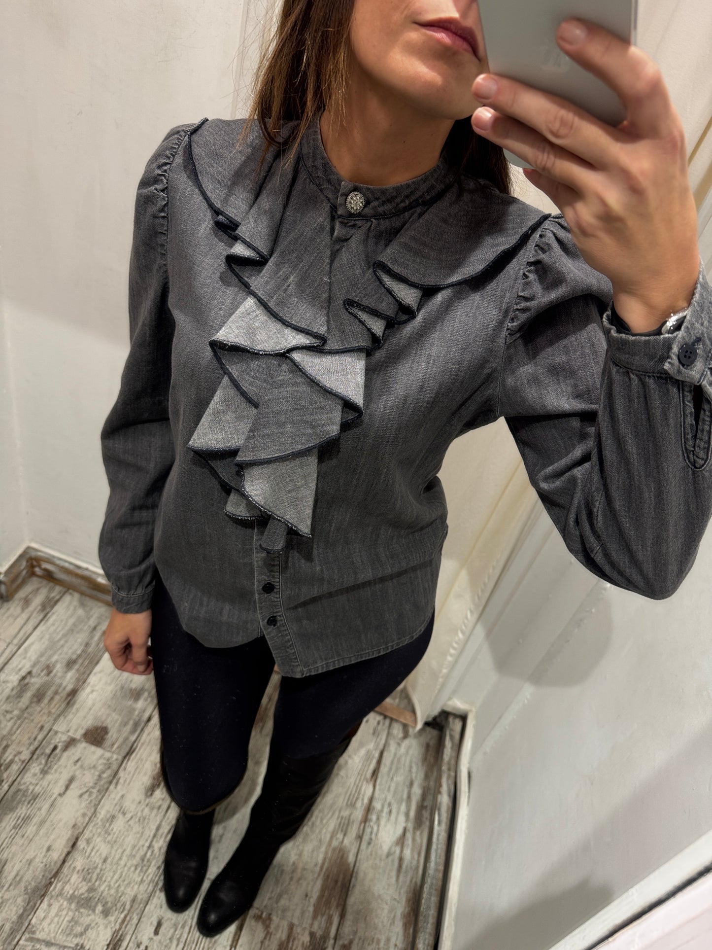 CAMICIA SO ALLURE DENIM GRIGIO