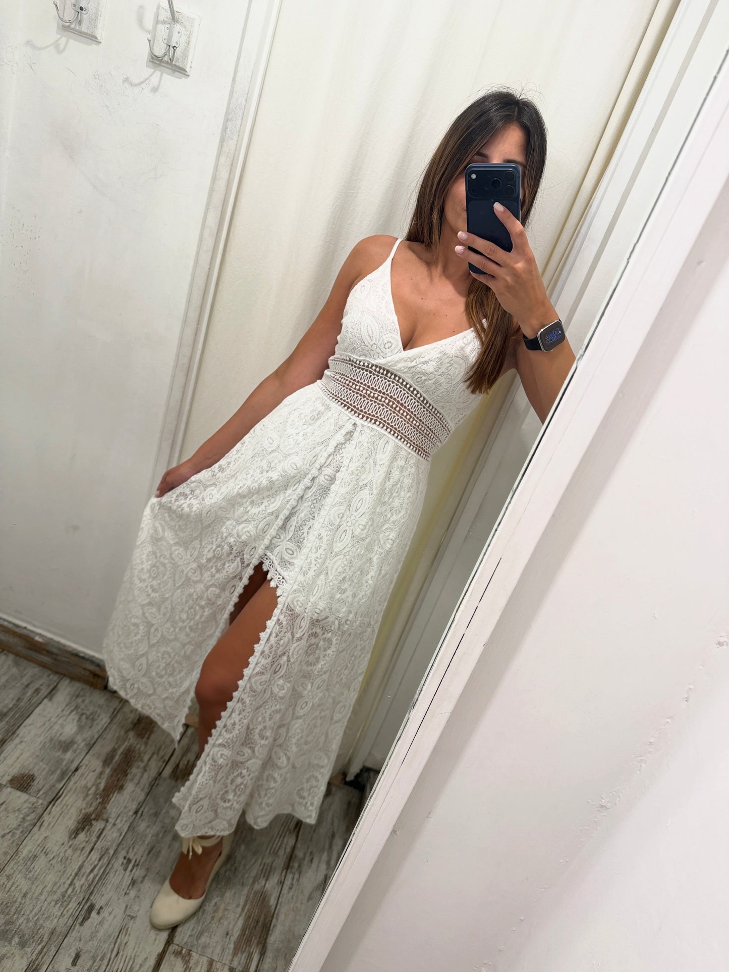 ABITO DOPPIA LUNGHEZZA PIZZO BIANCO