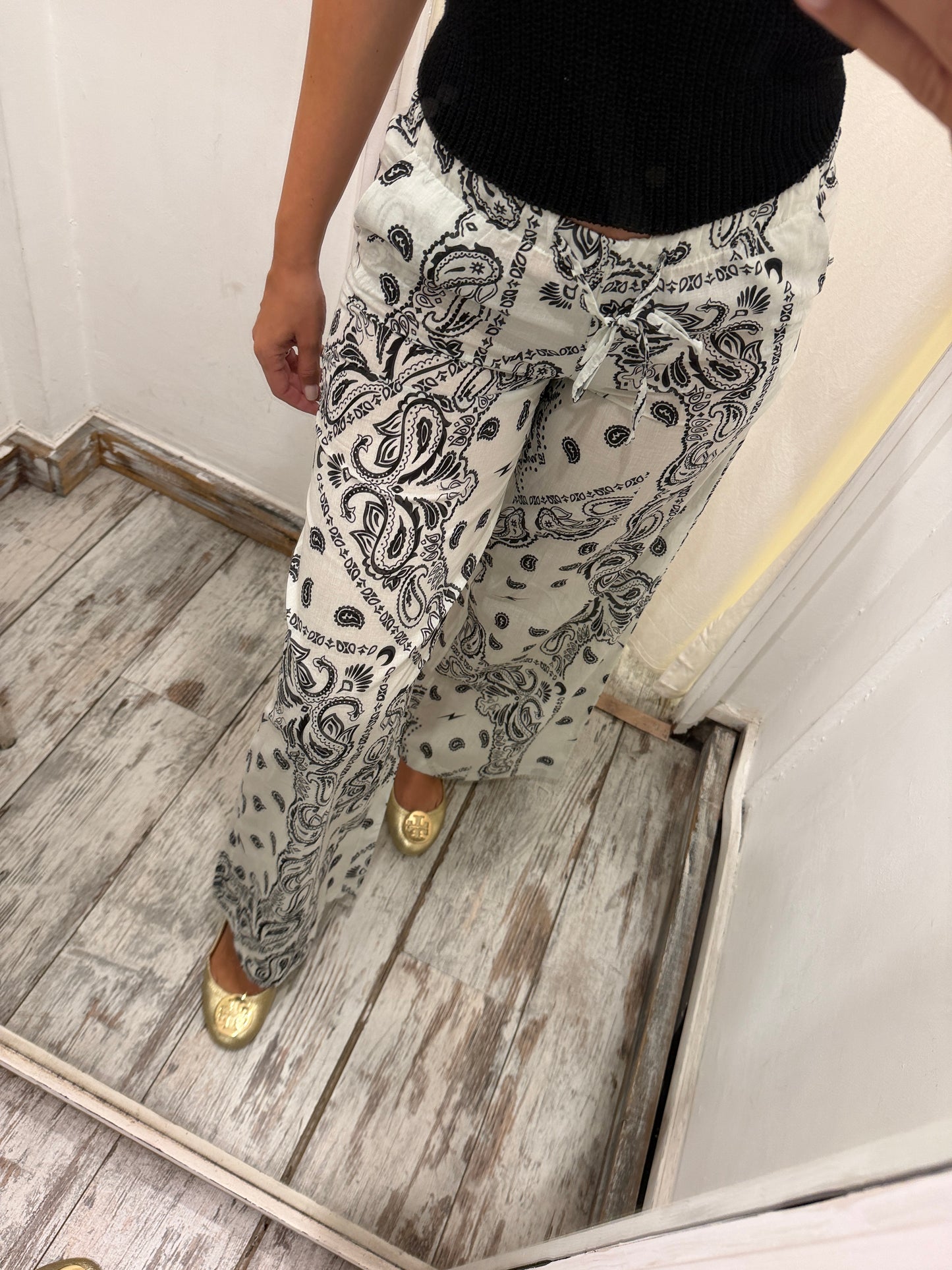 PANTALONE BANDANA BIANCO