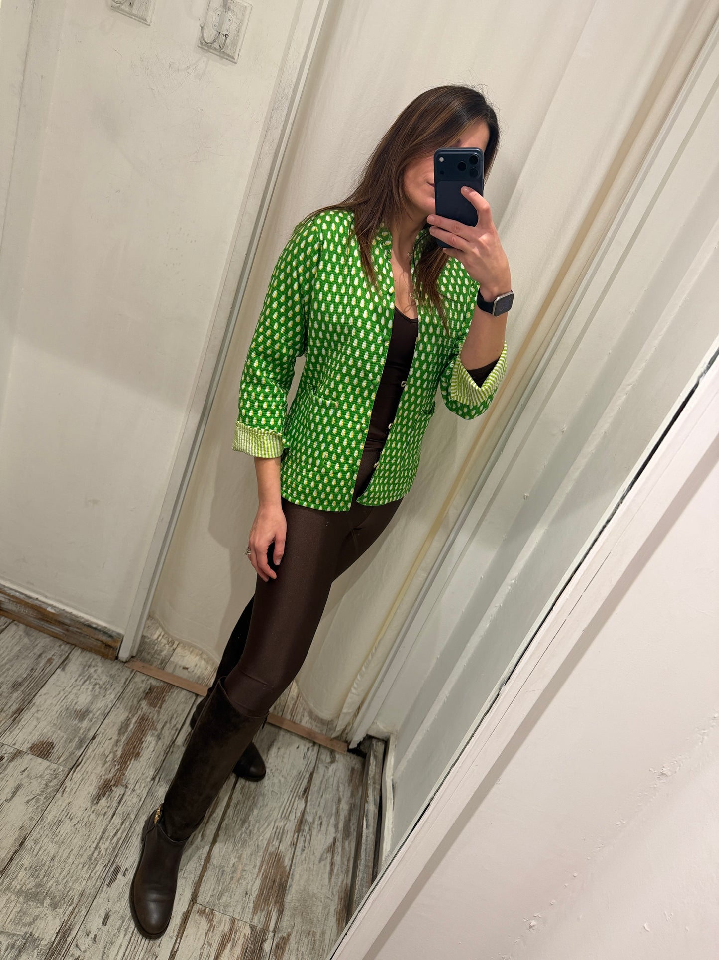 NEW COLLECTION - GIACCA ETNICA DOUBLE FACE VERDE