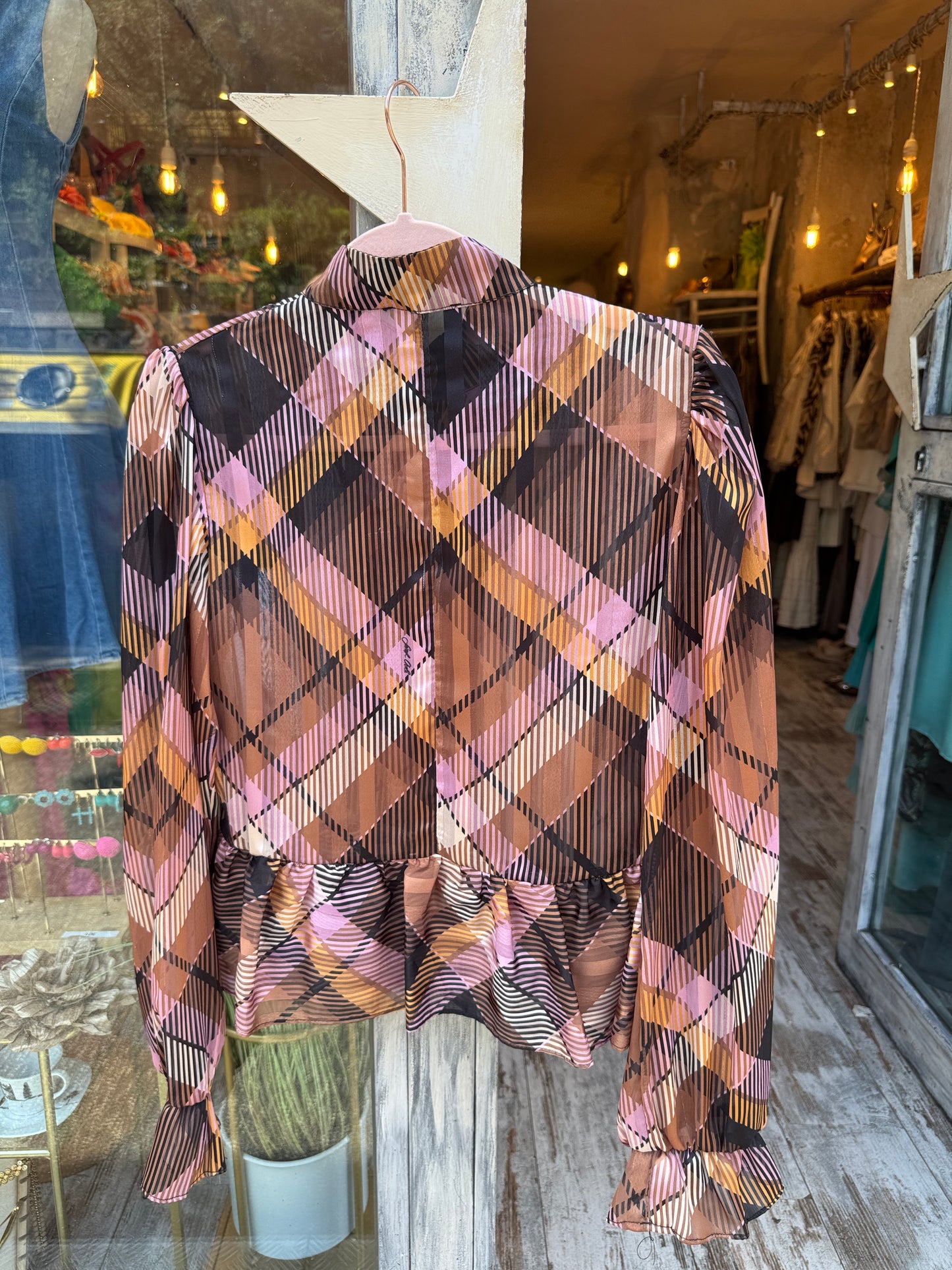 CAMICIA FANTASIA SCOZZESE GRANDE MARRONE